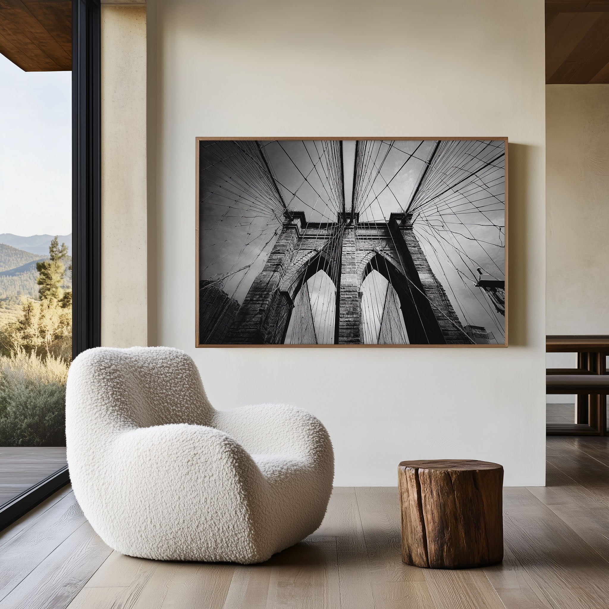 Brooklyn Bridge Wall Art Print – Black and White New York Photography