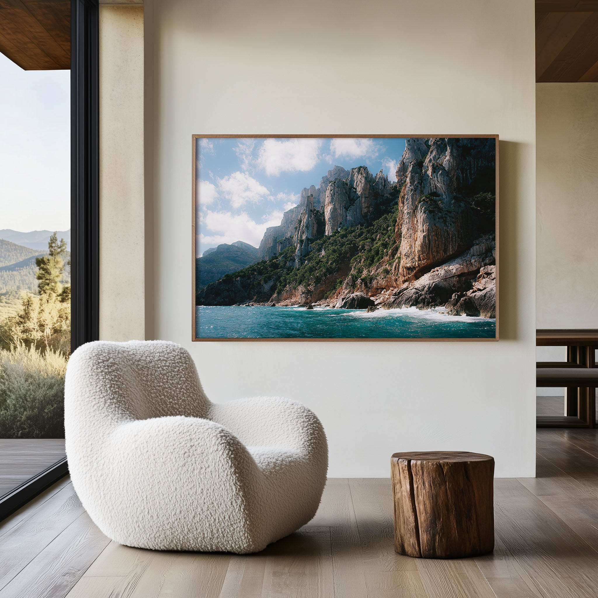 Cala Goloritzé Sardinia Italy Coastal Cliffs Wall Art Print, Mediterranean Sea Landscape