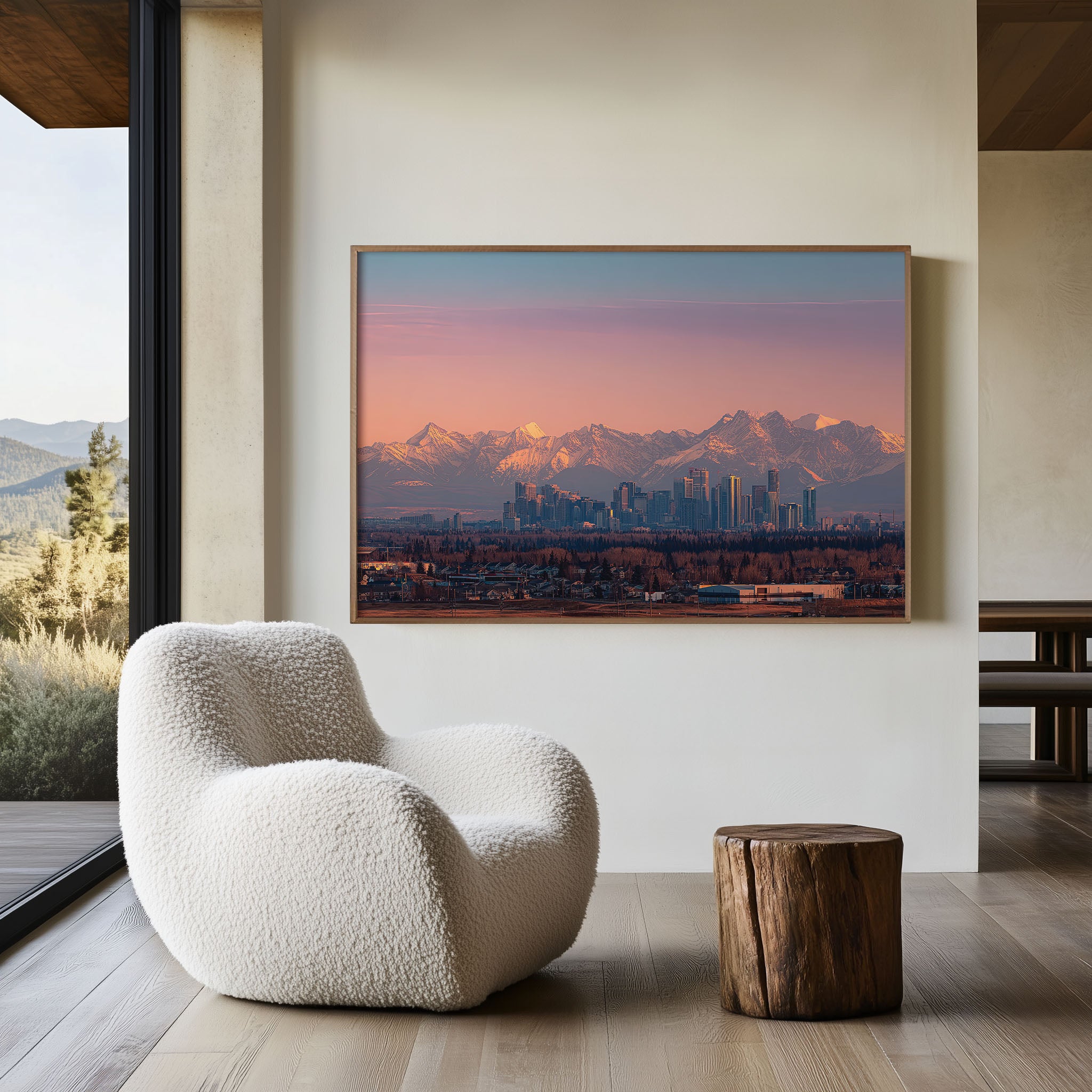 Calgary Skyline Wall Art Print – Canadian Rockies Cityscape