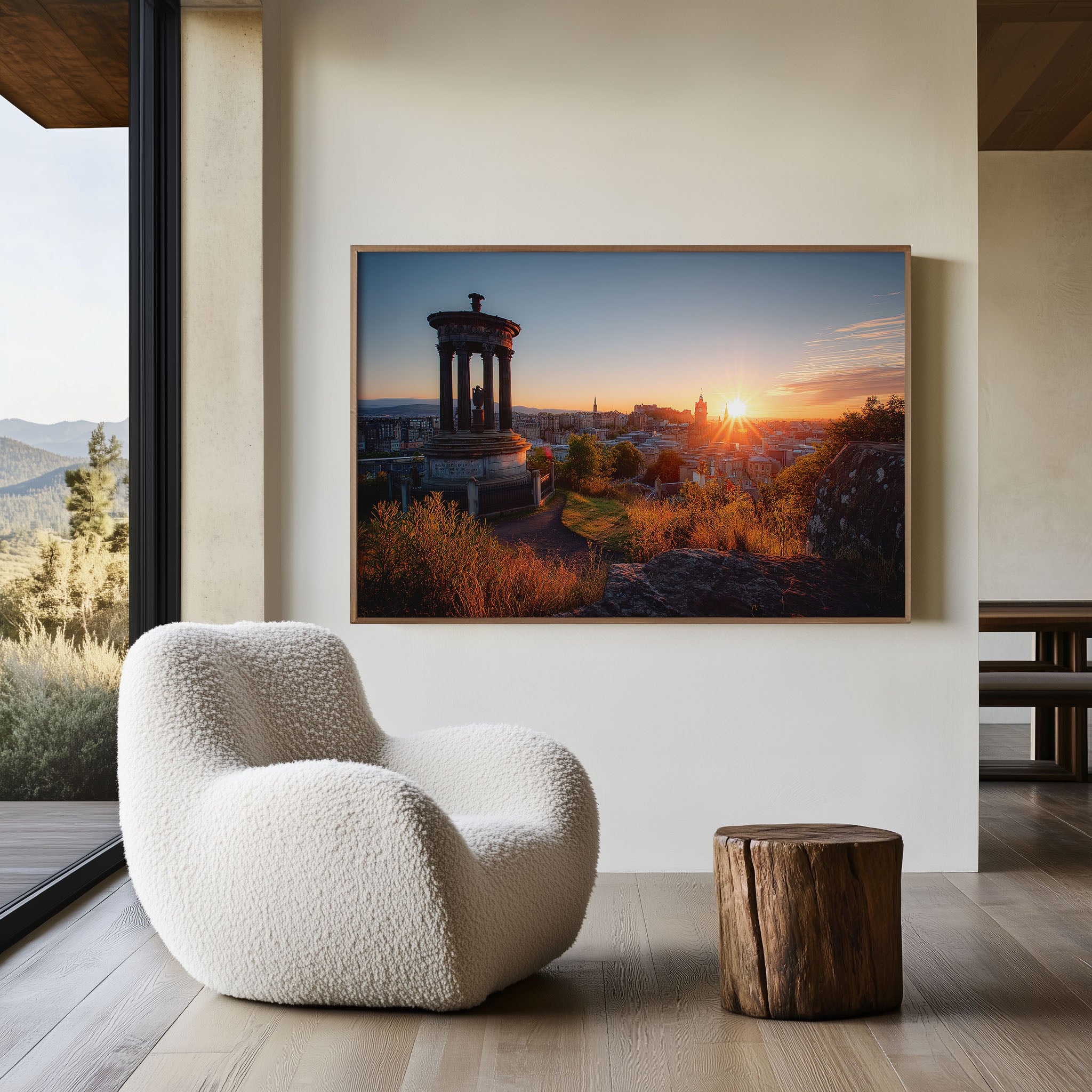 Calton Hill Edinburgh Sunset Wall Art Print – Scotland City Skyline Canvas