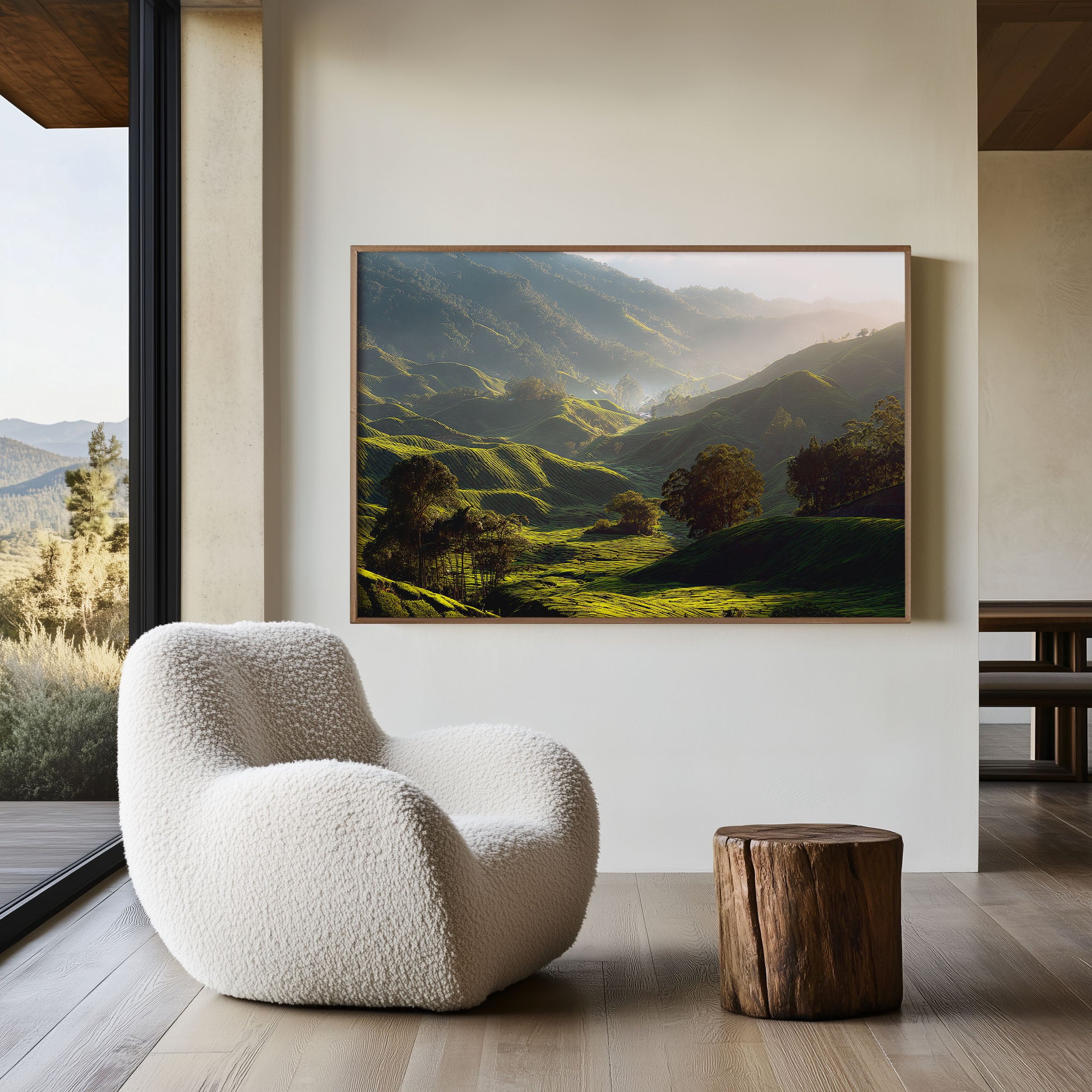 Cameron Highlands Tea Fields Wall Art Print – Malaysia Green Landscape Canvas