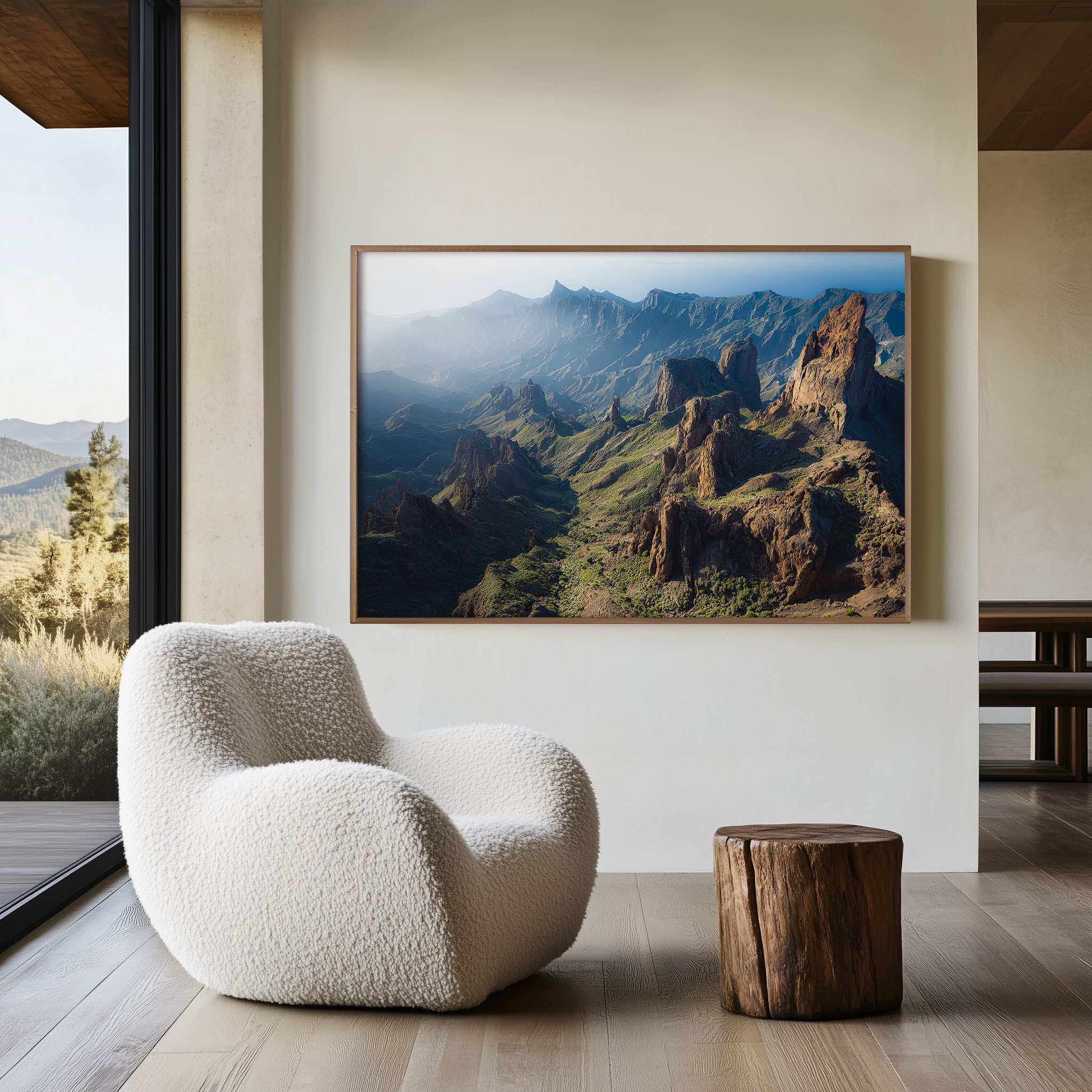 Canary Islands Volcanic Landscape Wall Art Print – Dramatic Mountain Canvas
