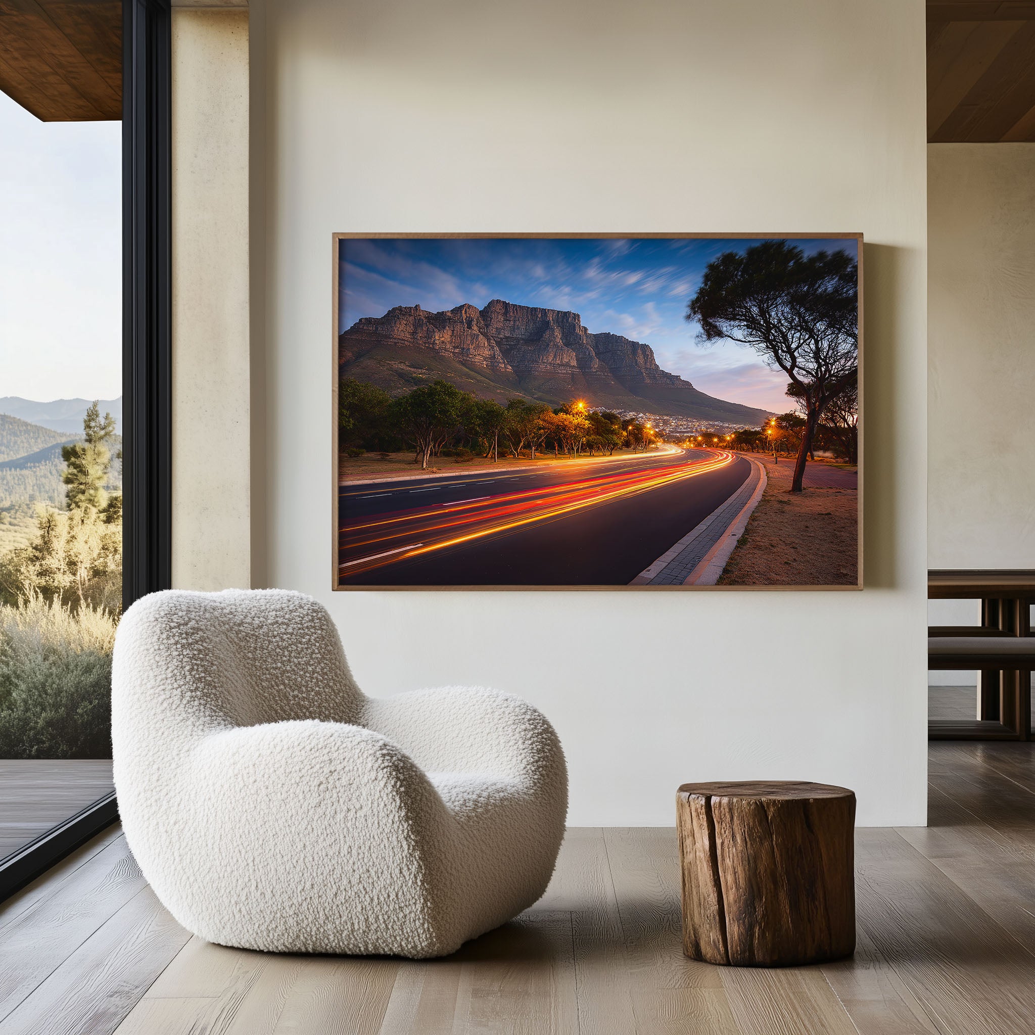 Cape Town Table Mountain Sunset Wall Art Print, South Africa