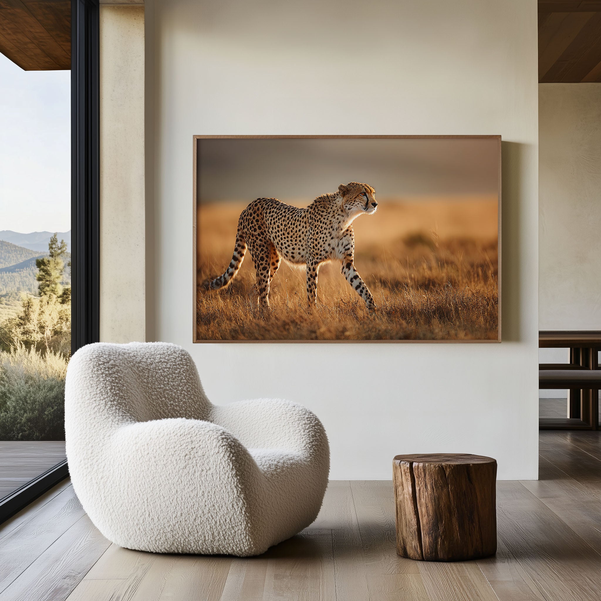 Cheetah Safari Wildlife Wall Art Print – African Savanna Canvas