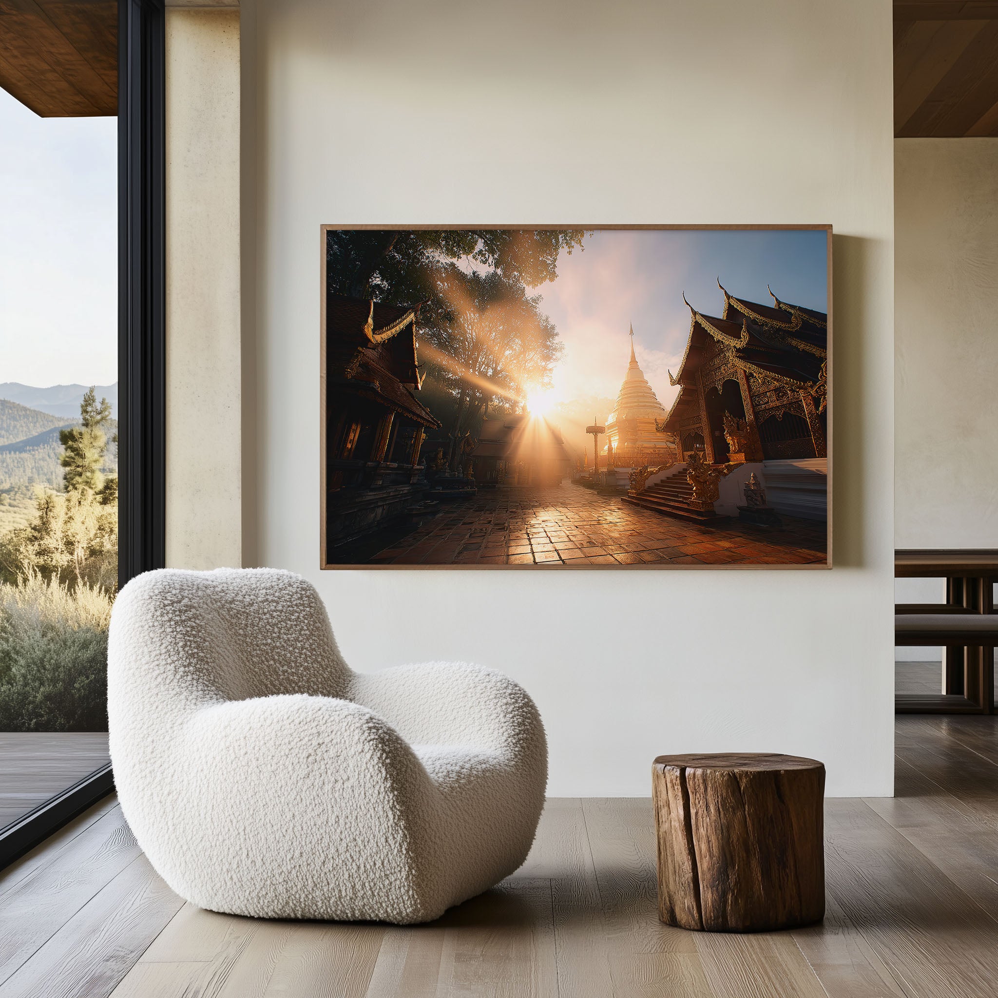 Chiang Mai Doi Suthep Temple Wall Art Print – Golden Thailand Canvas