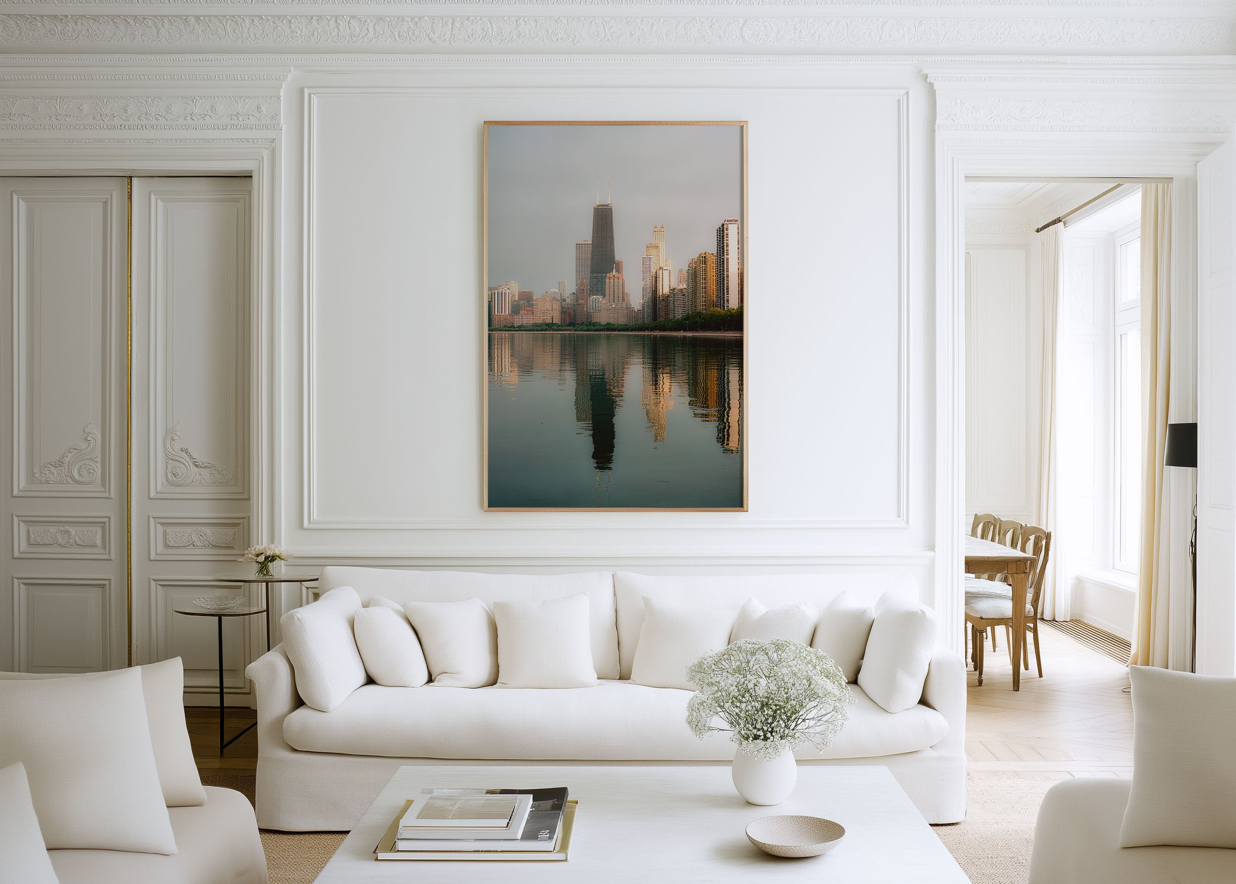 Chicago Skyline Reflection | Lake Michigan City Wall Art Print