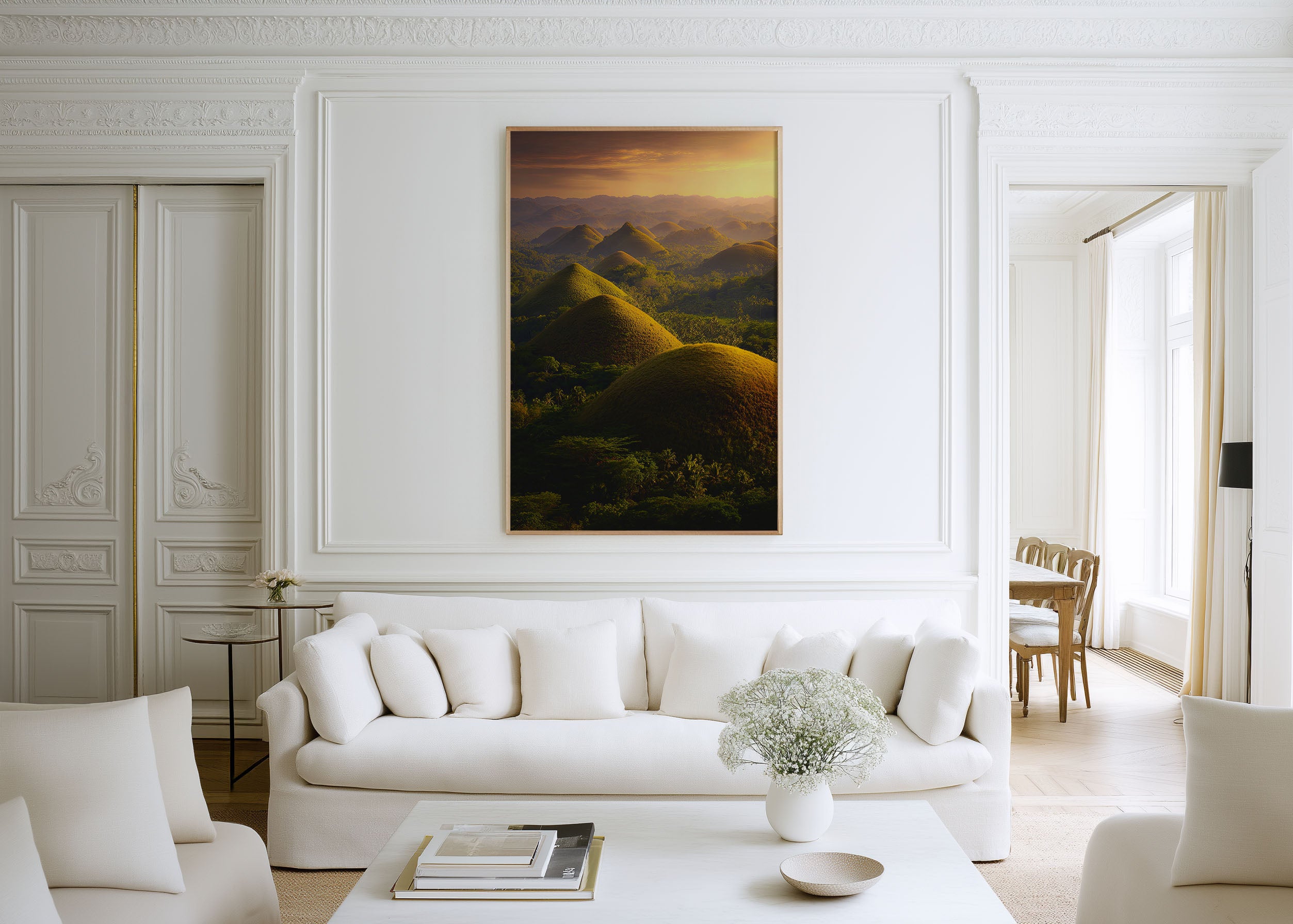 Chocolate Hills Bohol Philippines Sunrise Wall Art | Golden Tropical Landscape Print | Southeast Asia Travel Photography