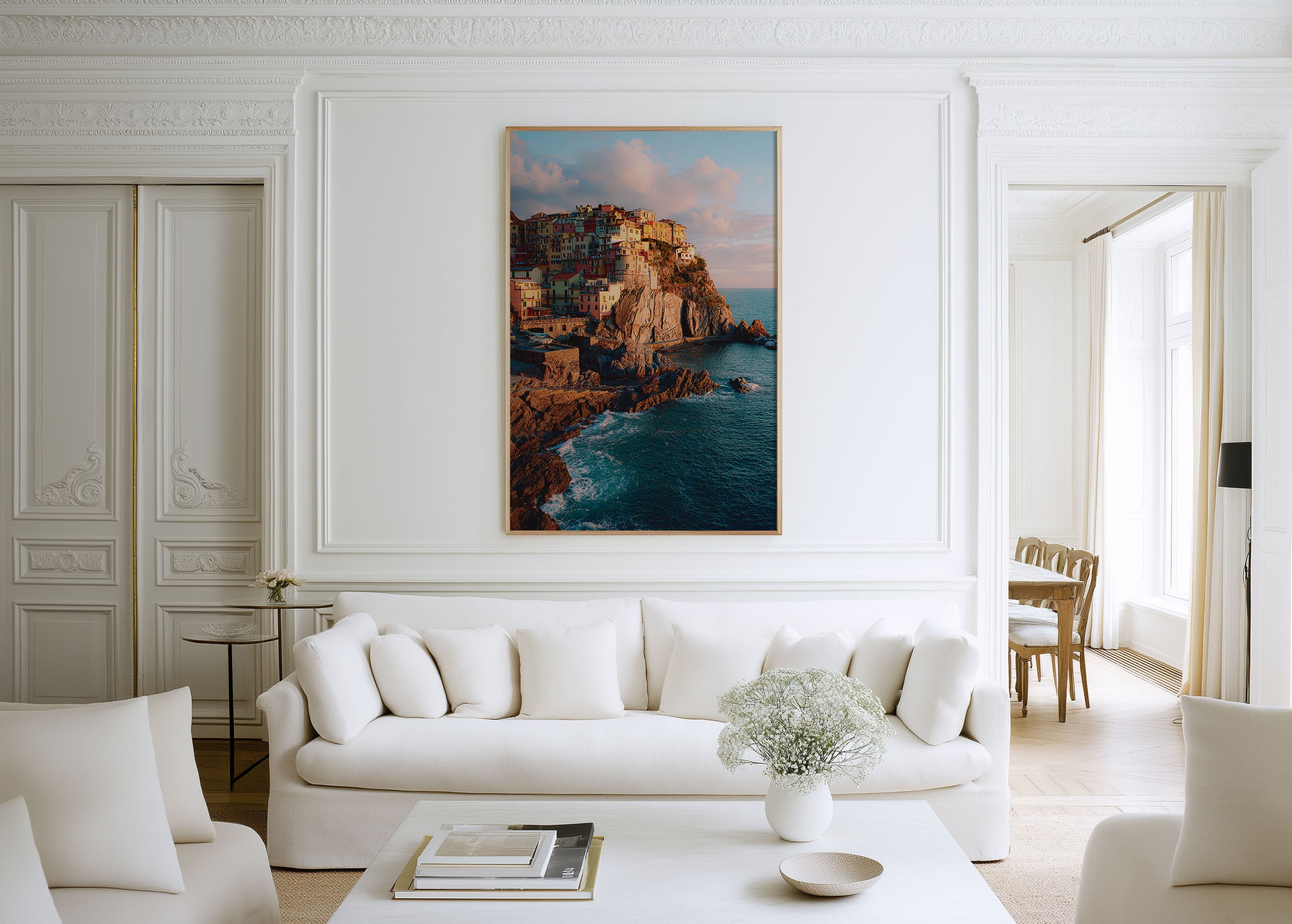 Cinque Terre Manarola Wall Art Print | Italian Coastal Village Canvas