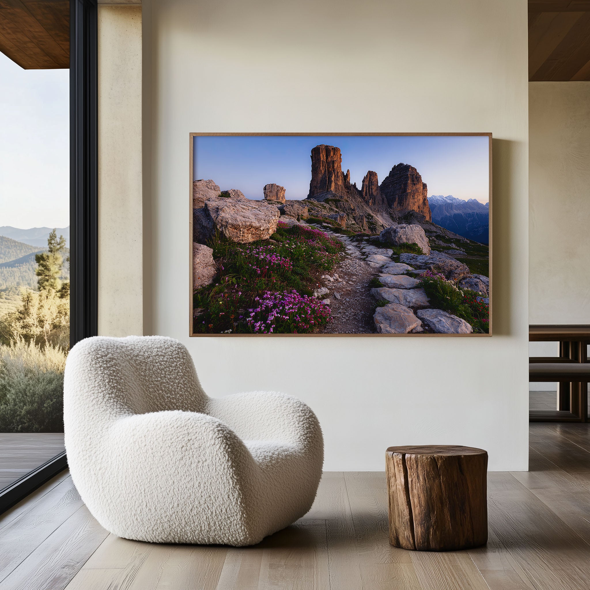 Cinque Torri Dolomites Wall Art Print – Italian Alps Mountain Landscape Path