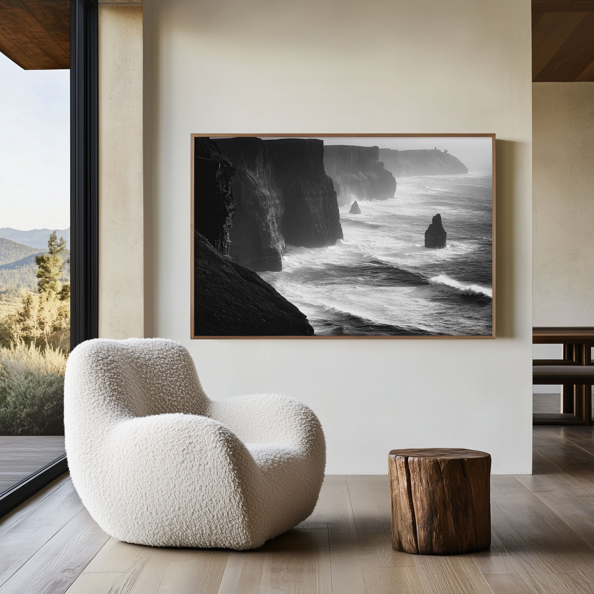 Cliffs of Moher Wall Art – Black and White Ireland Coastal Photography Print