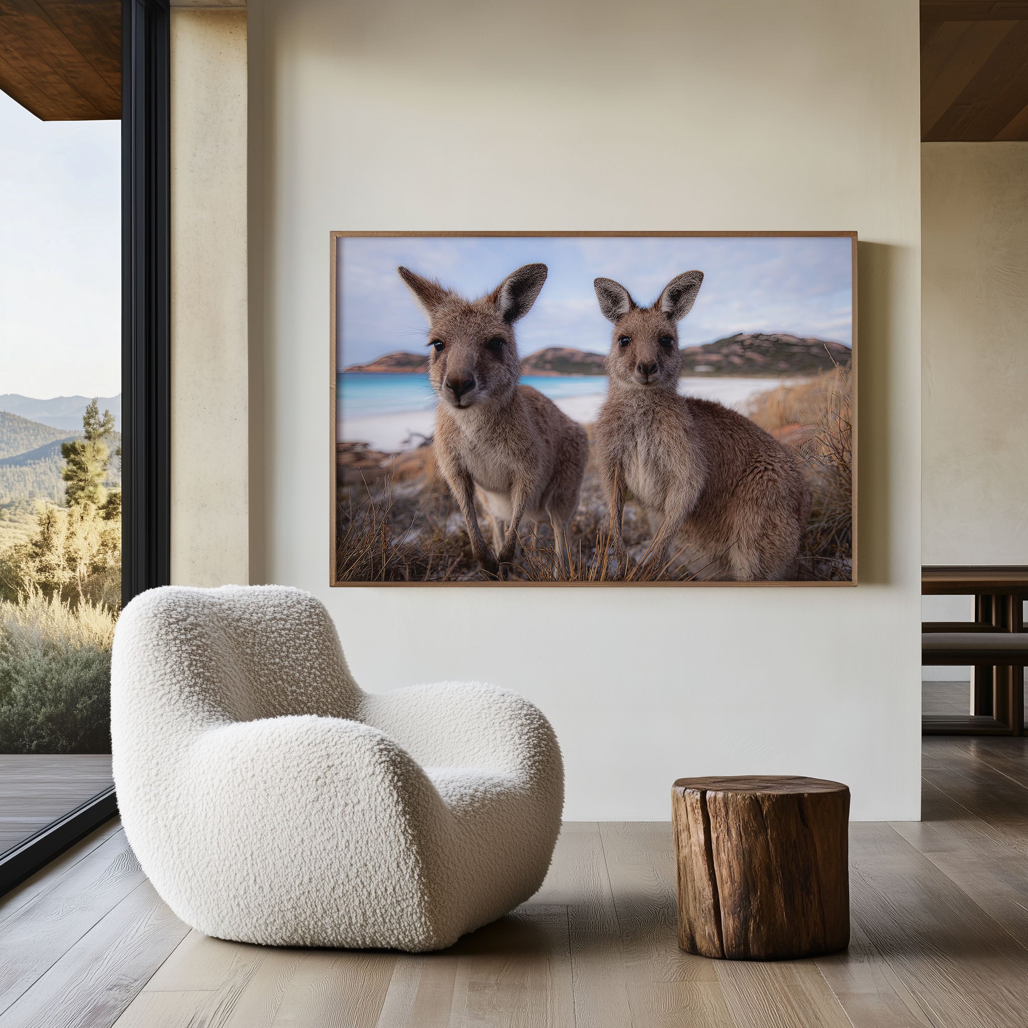 Coastal Companions – Kangaroos of Lucky Bay Wall Art Print