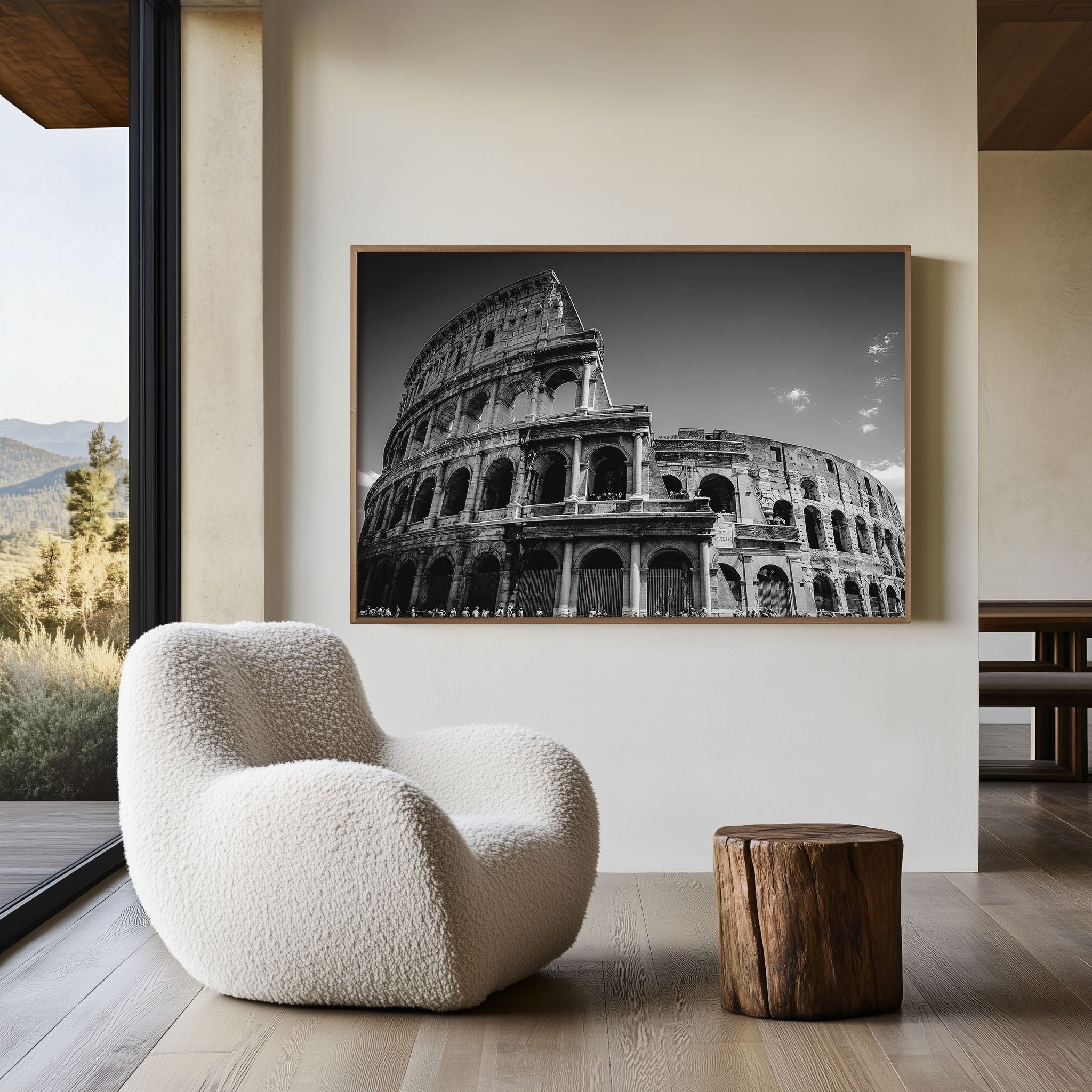 Colosseum Rome Black & White Wall Art Print