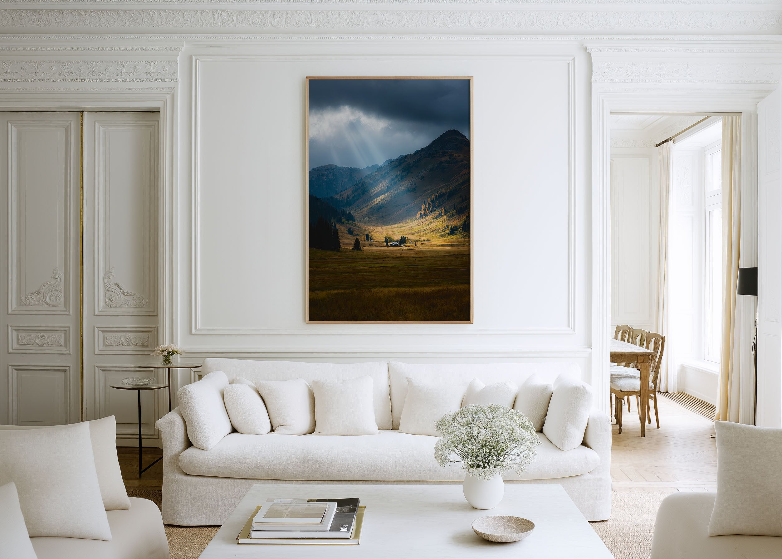 Crested Butte Colorado Valley Storm Light Print | Rocky Mountain Cabin Wall Art | Colorado Alpine Meadow God Rays Landscape Photography Poster