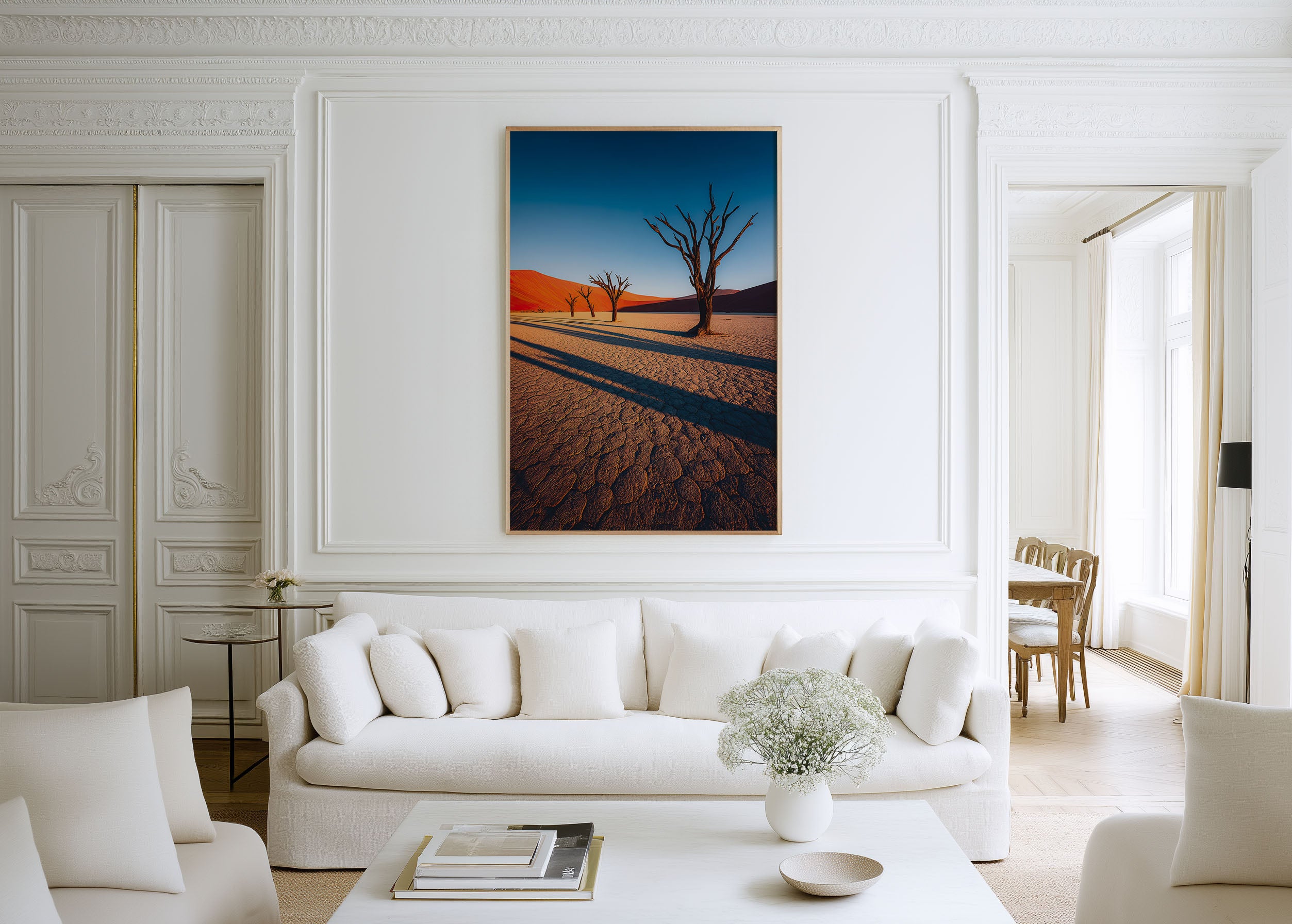 Deadvlei Clay Pan Wall Art Print | Namib Desert Namibia Dead Camel Thorn Trees Sunrise Photography | Africa Travel Poster | Bold Minimalist Home Decor