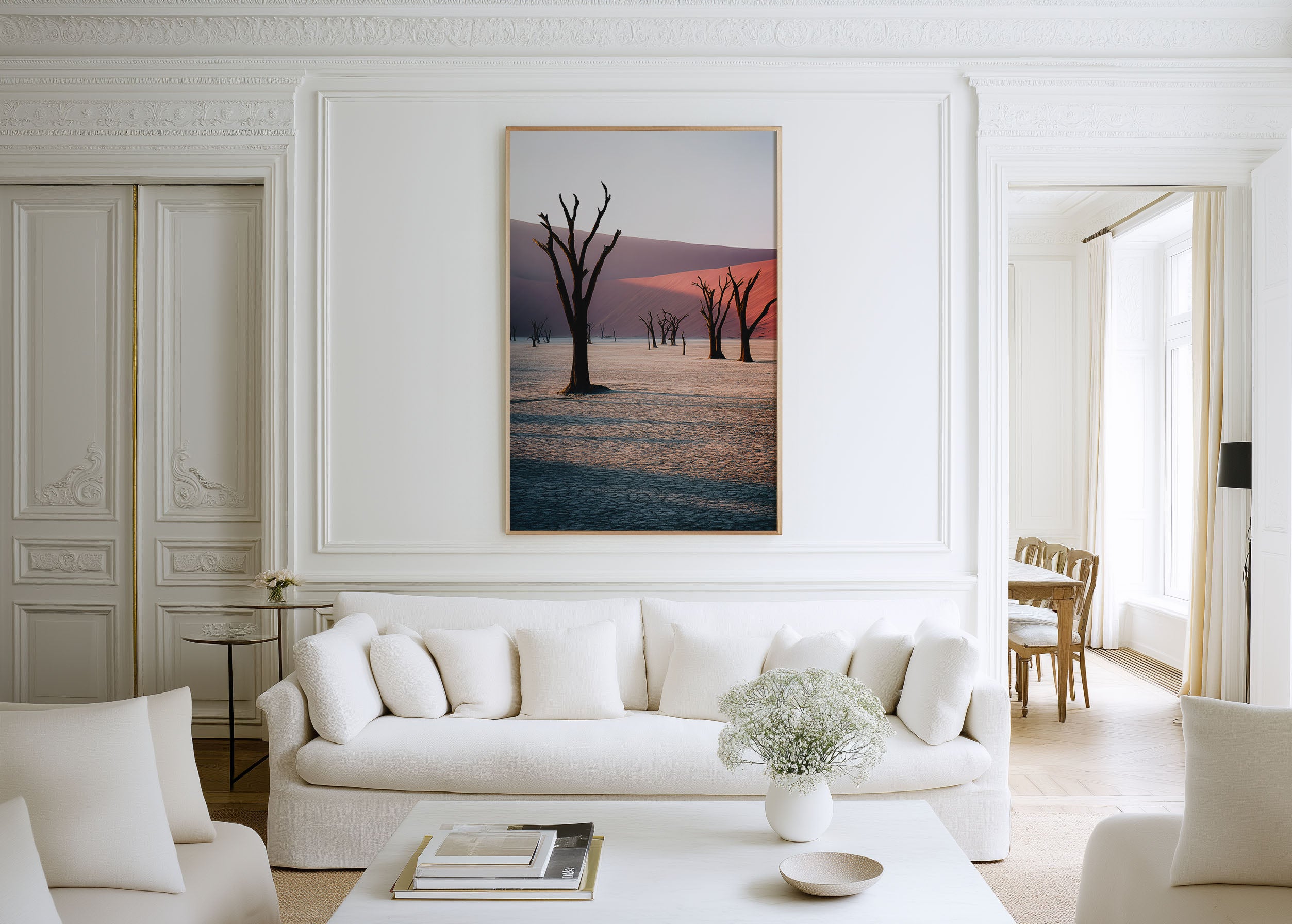 Deadvlei Namibia Wall Art Print | Dead Camel Thorn Trees Desert Photography | Sossusvlei Sand Dunes Landscape Poster | African Nature Print | Terracotta Home Decor