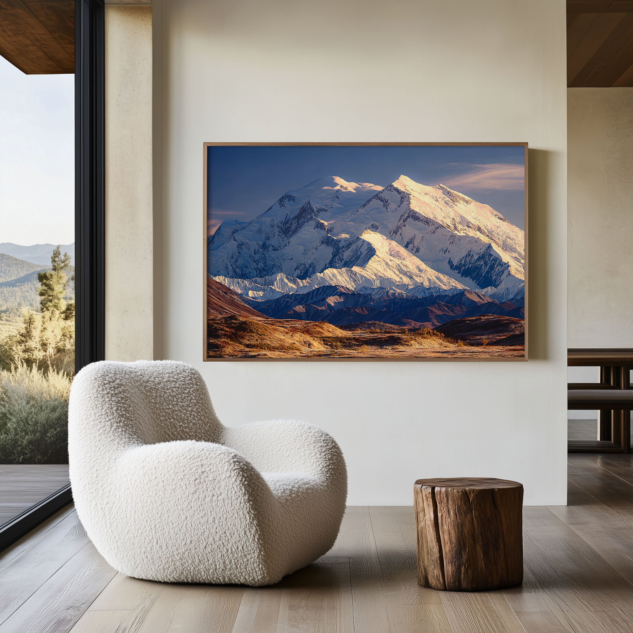 Denali Mountain Wall Art Print – Alaska Snow Peak Landscape