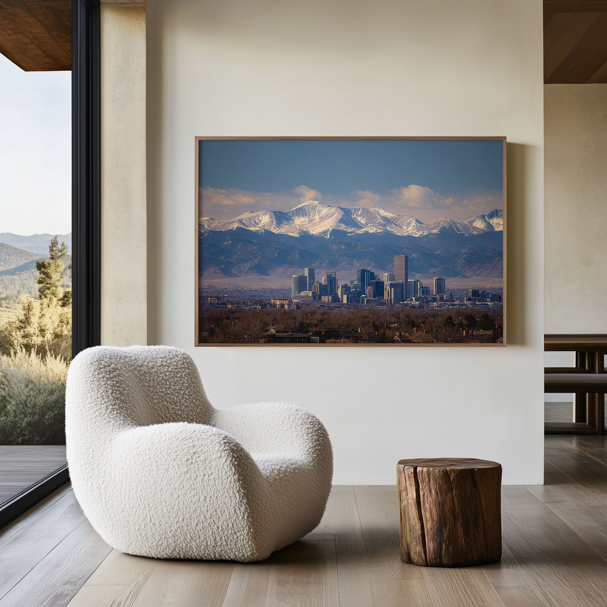 Denver Colorado Skyline Wall Art – Rocky Mountains Cityscape Print, Denver Mountain Skyline Photography Decor