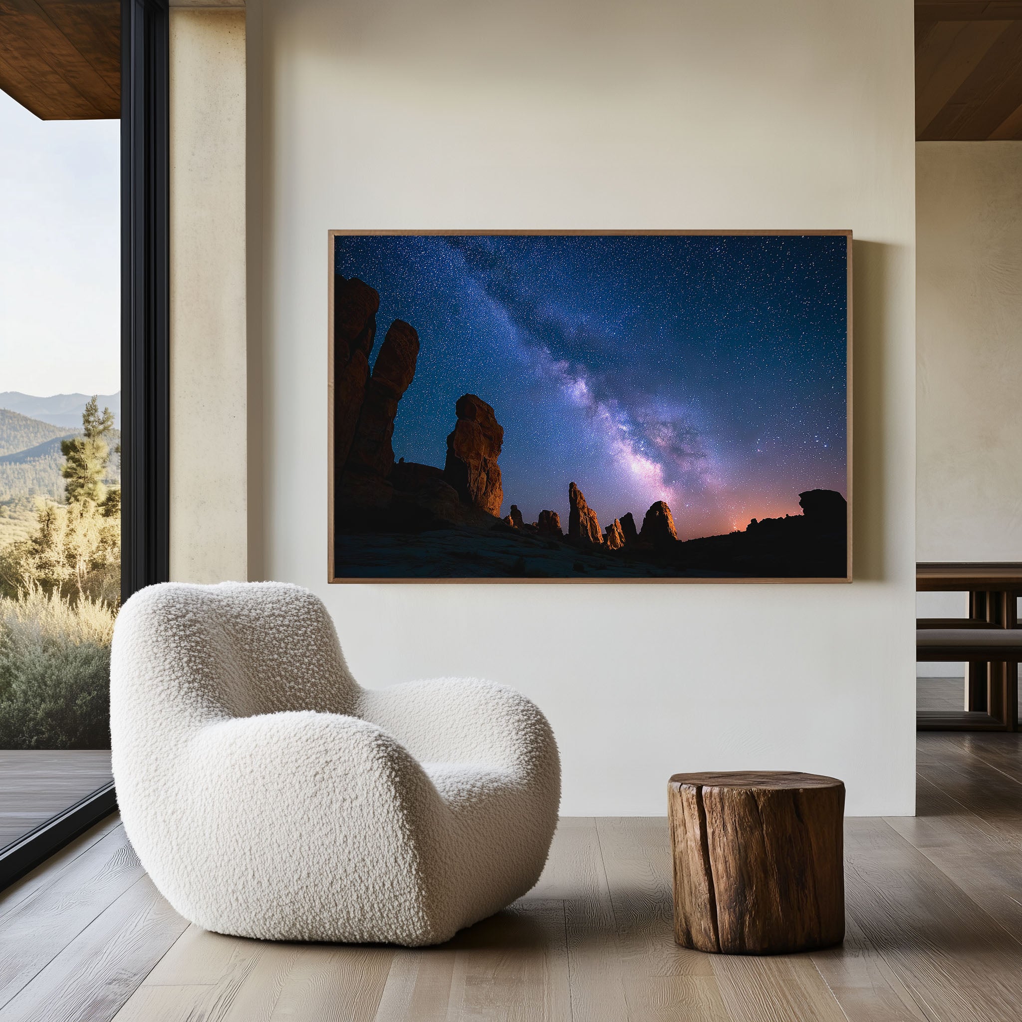 Milky Way Over Desert Rock Formations – Southwest Night Wall Art