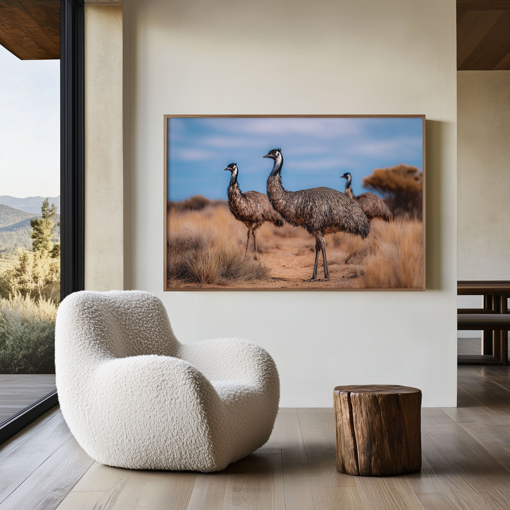 Desert Sentinels – Western Australia Emus Wall Art Print