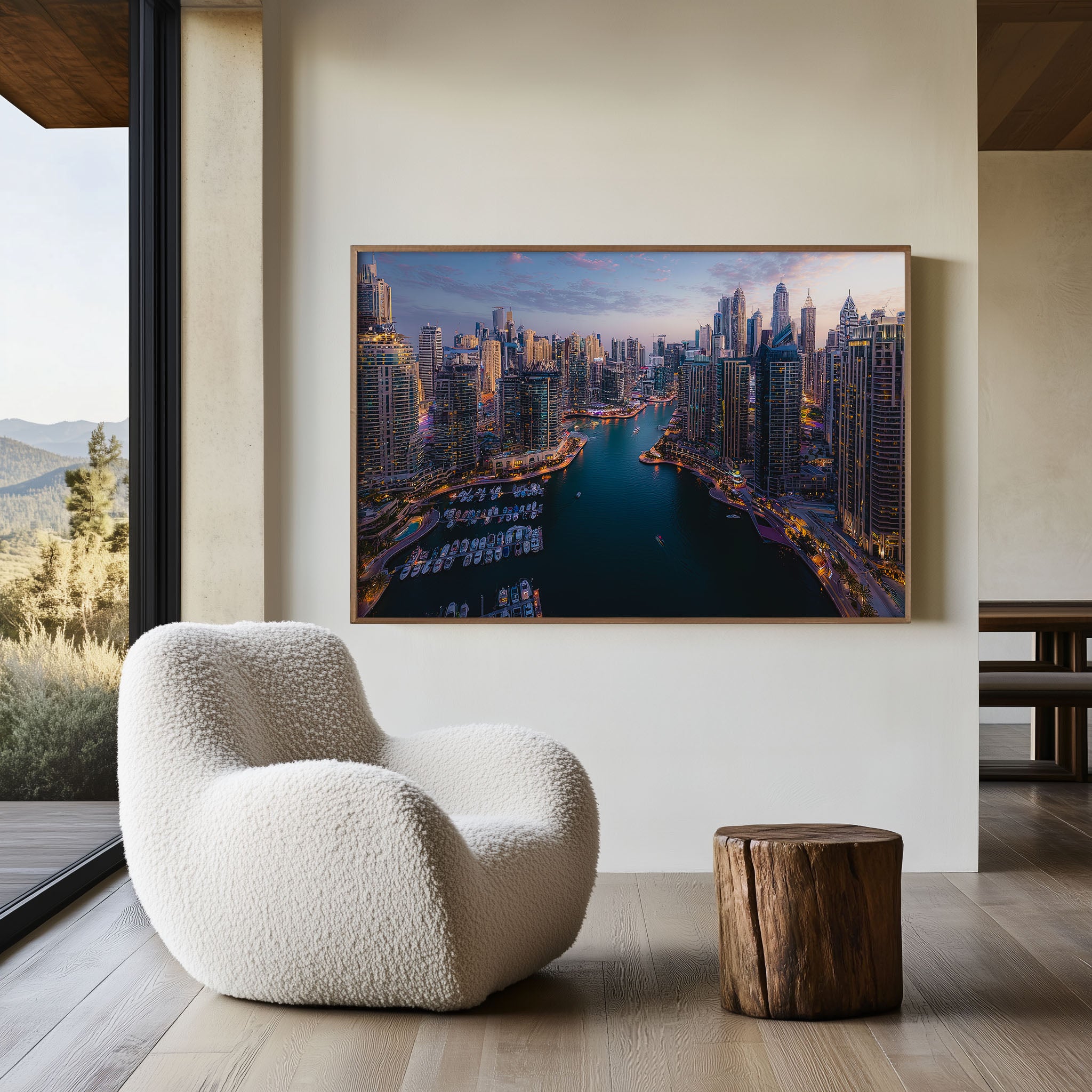 Dubai Marina Skyline Print | UAE Modern Cityscape Photography Wall Art