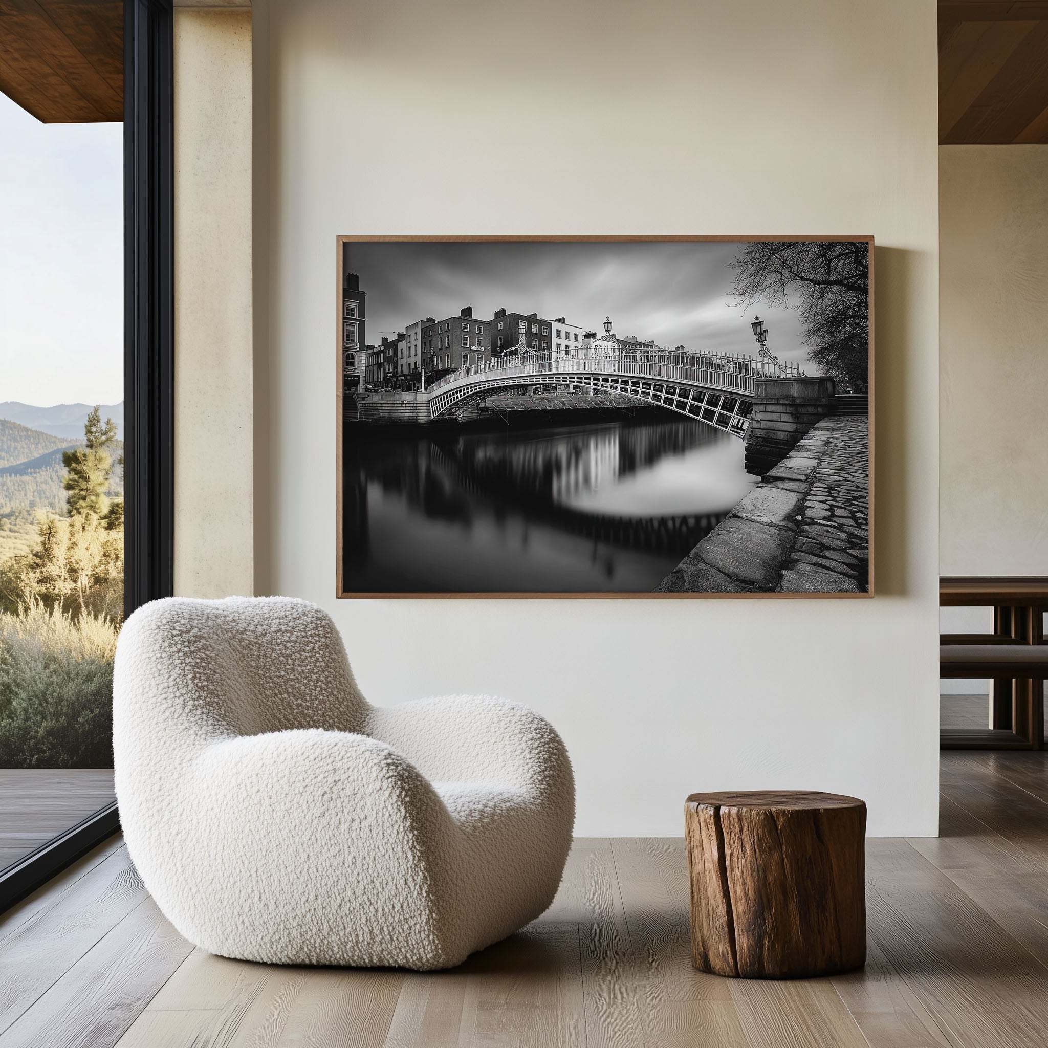 Dublin Ha’penny Bridge Black & White Wall Art Print