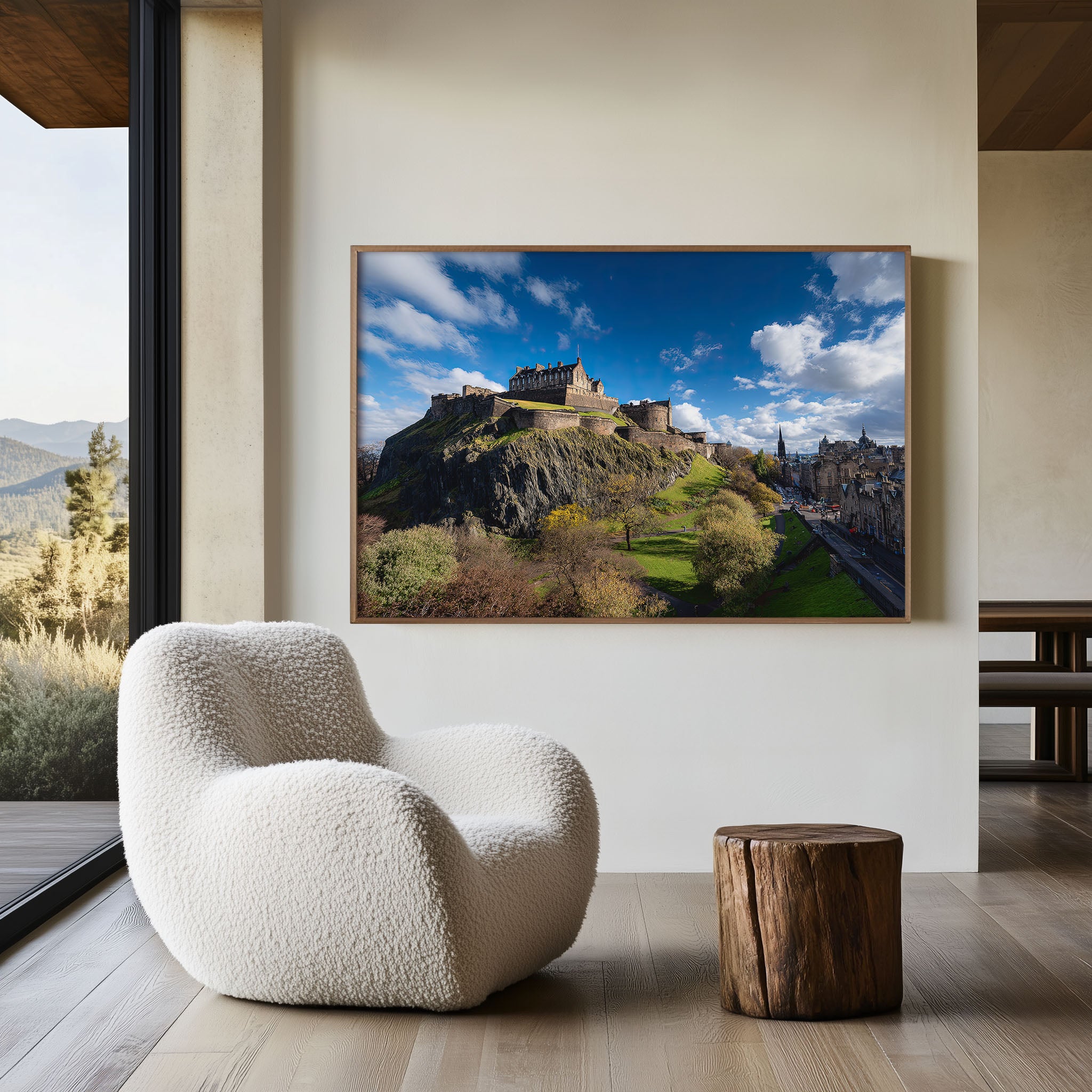 Edinburgh Castle Scotland Wall Art Print – Historic City Landscape Canvas