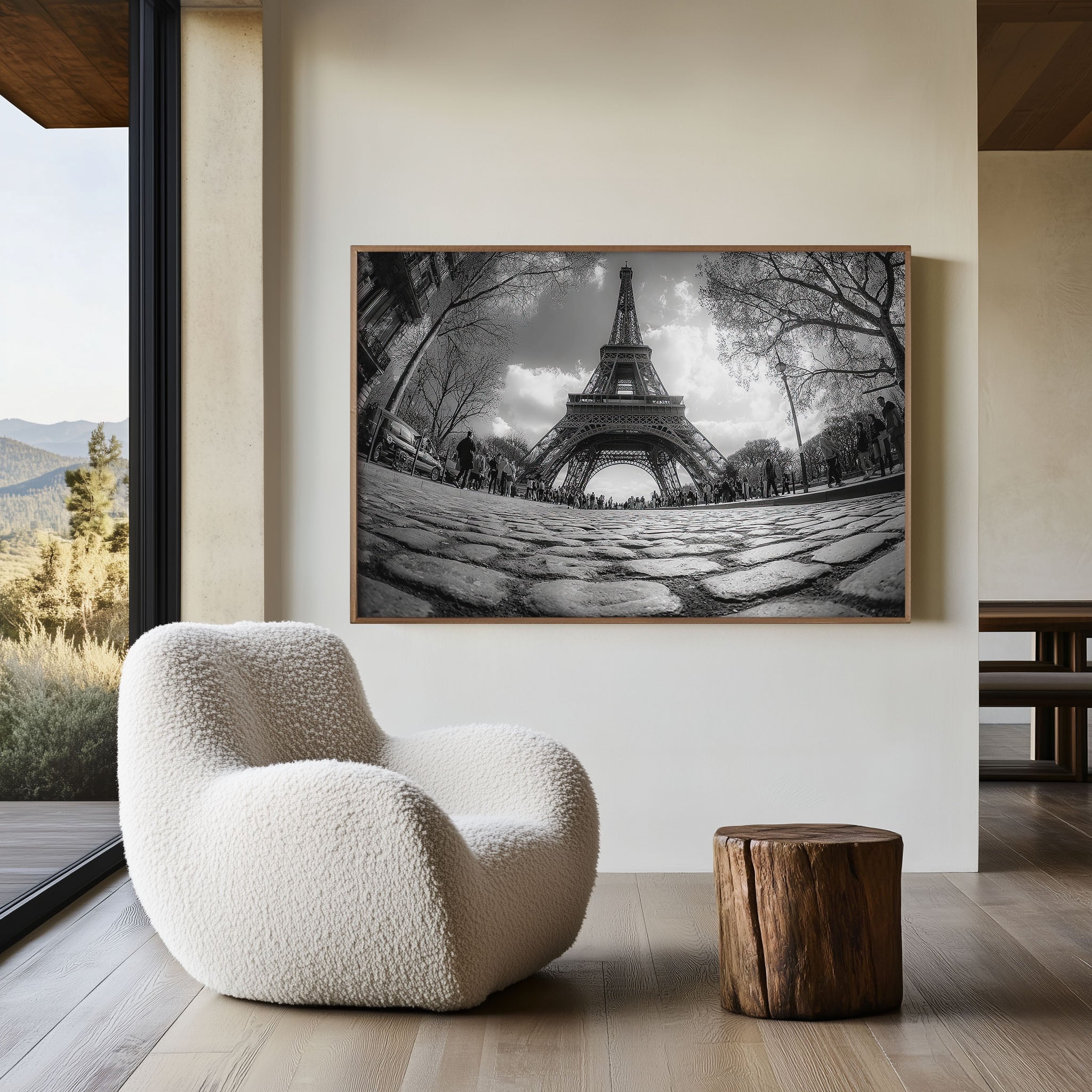 Eiffel Tower Wall Art Print – Black and White Paris Photography