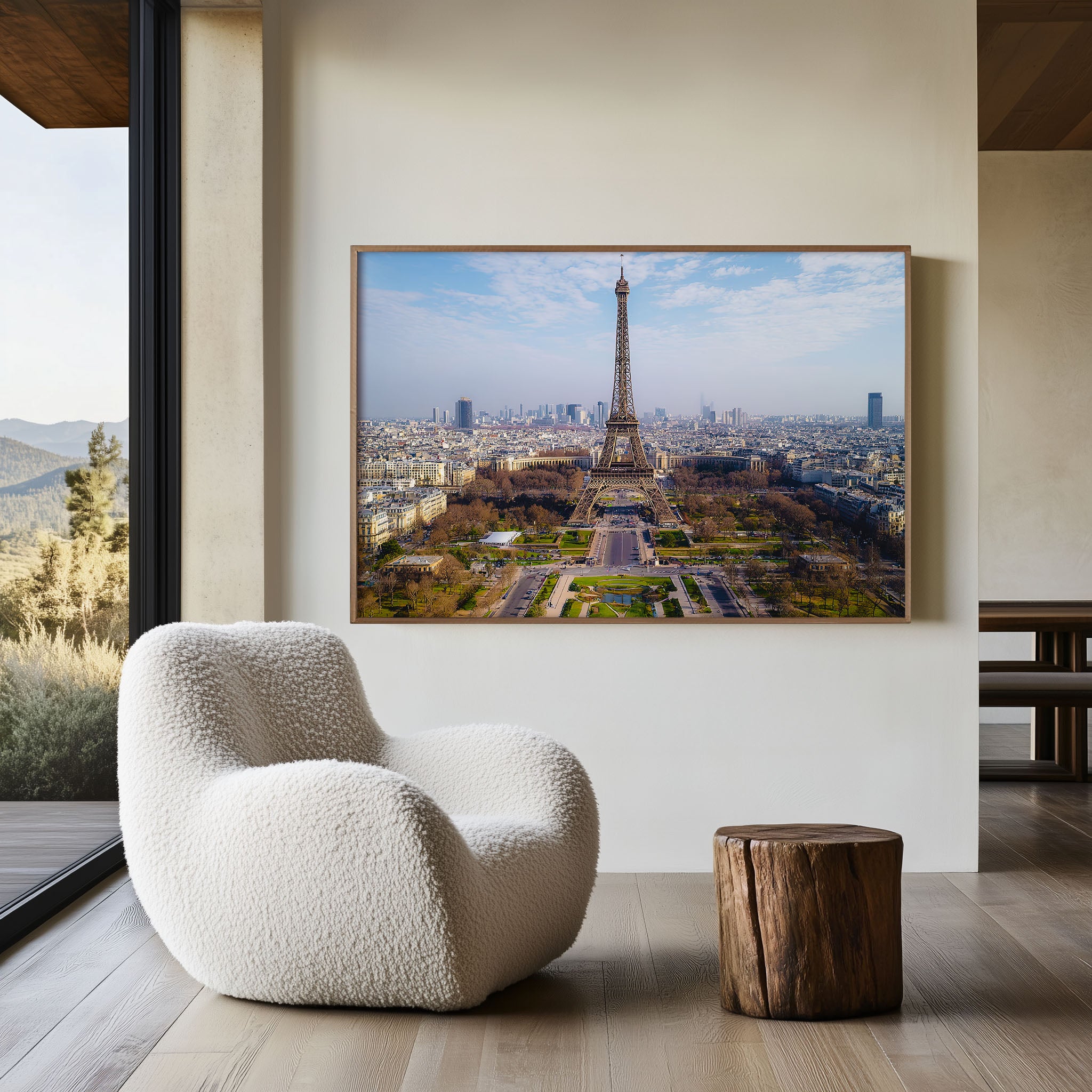 Eiffel Tower Paris Print | France Iconic Landmark Aerial Cityscape Photography Wall Art
