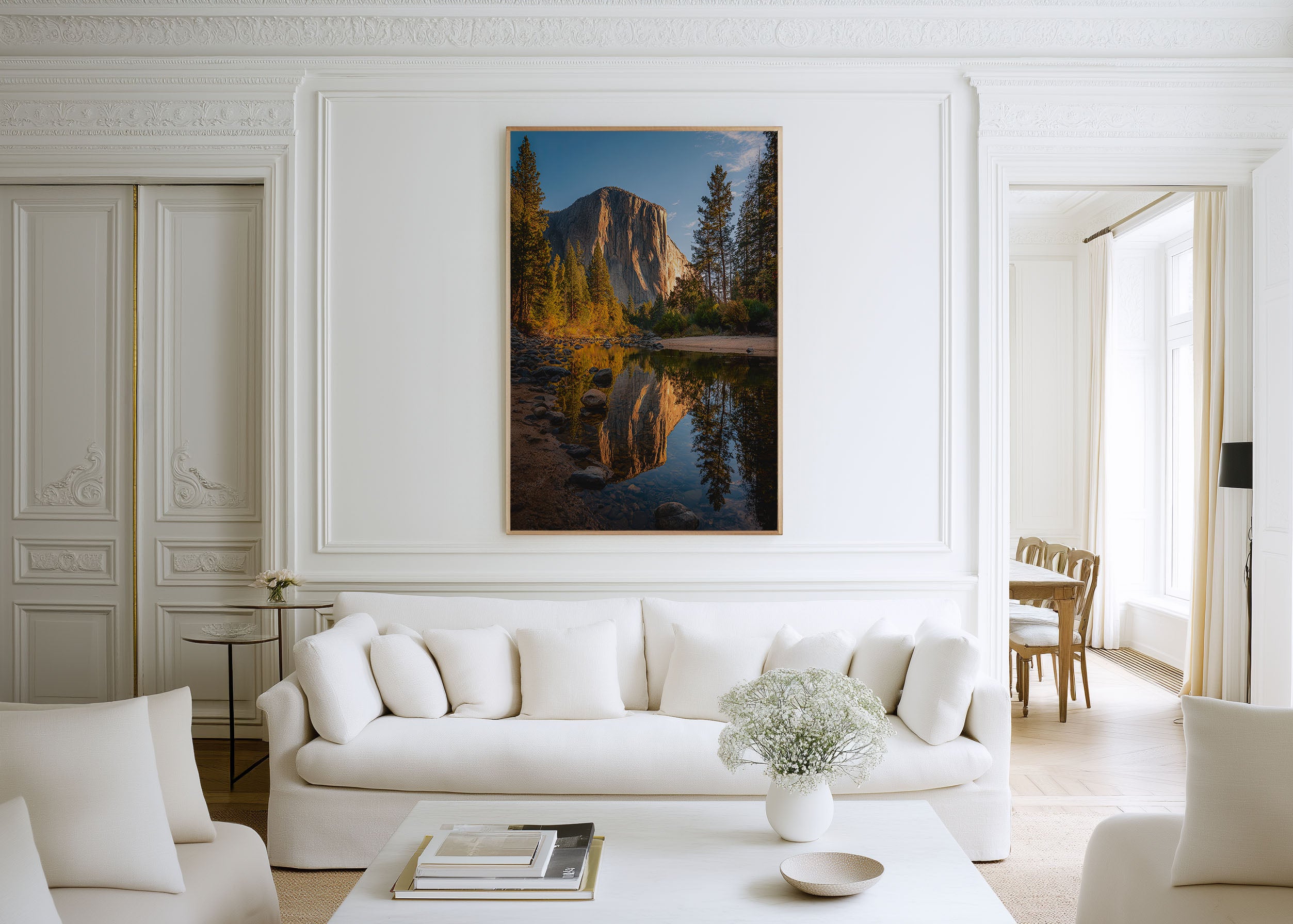 El Capitan Merced River Reflection Print | Yosemite Autumn Wall Art | Yosemite Valley River Mirror Reflection Landscape Photography Poster