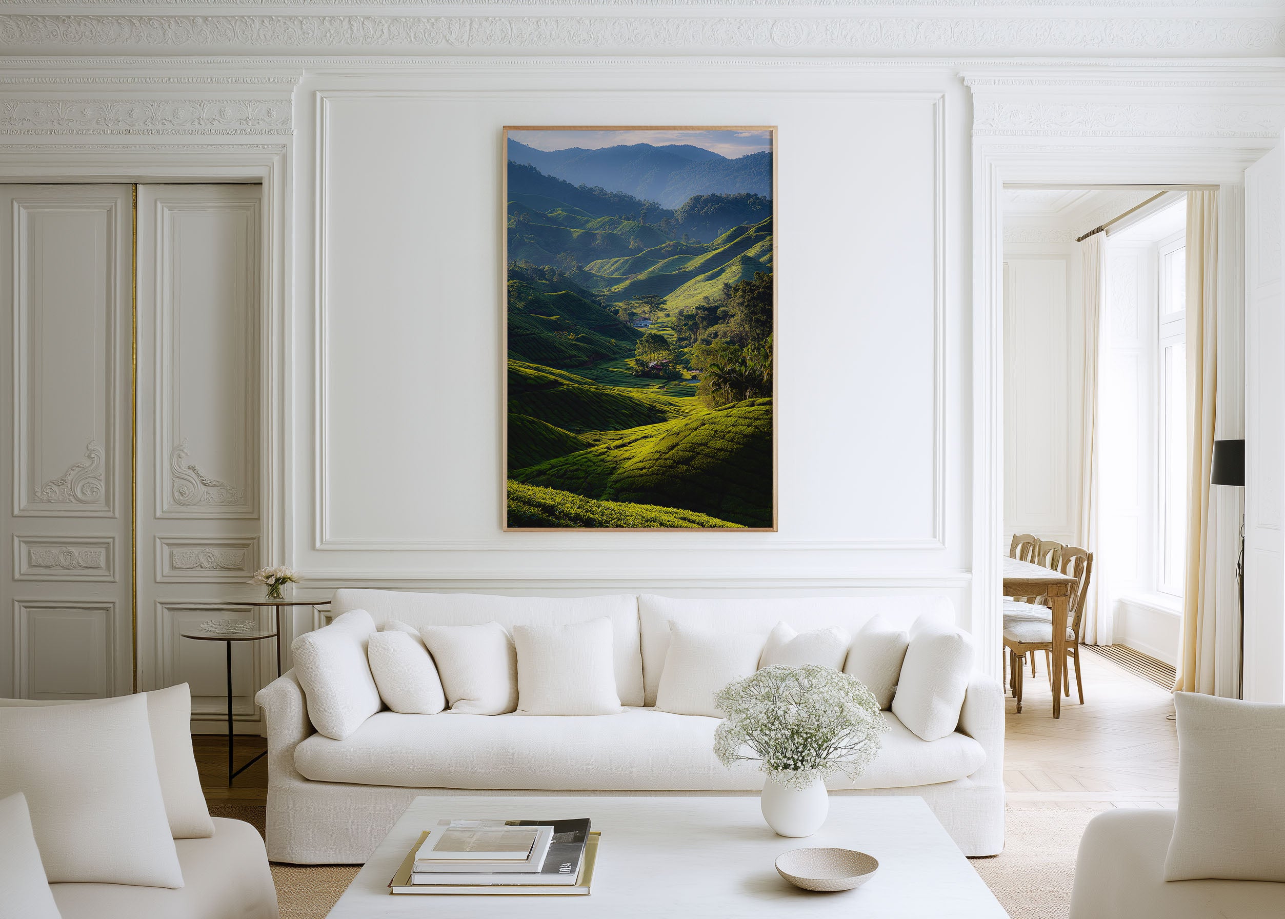 Cameron Highlands Tea Plantation Wall Art | Emerald Green Malaysia Landscape Print | Serene Nature Travel Photography