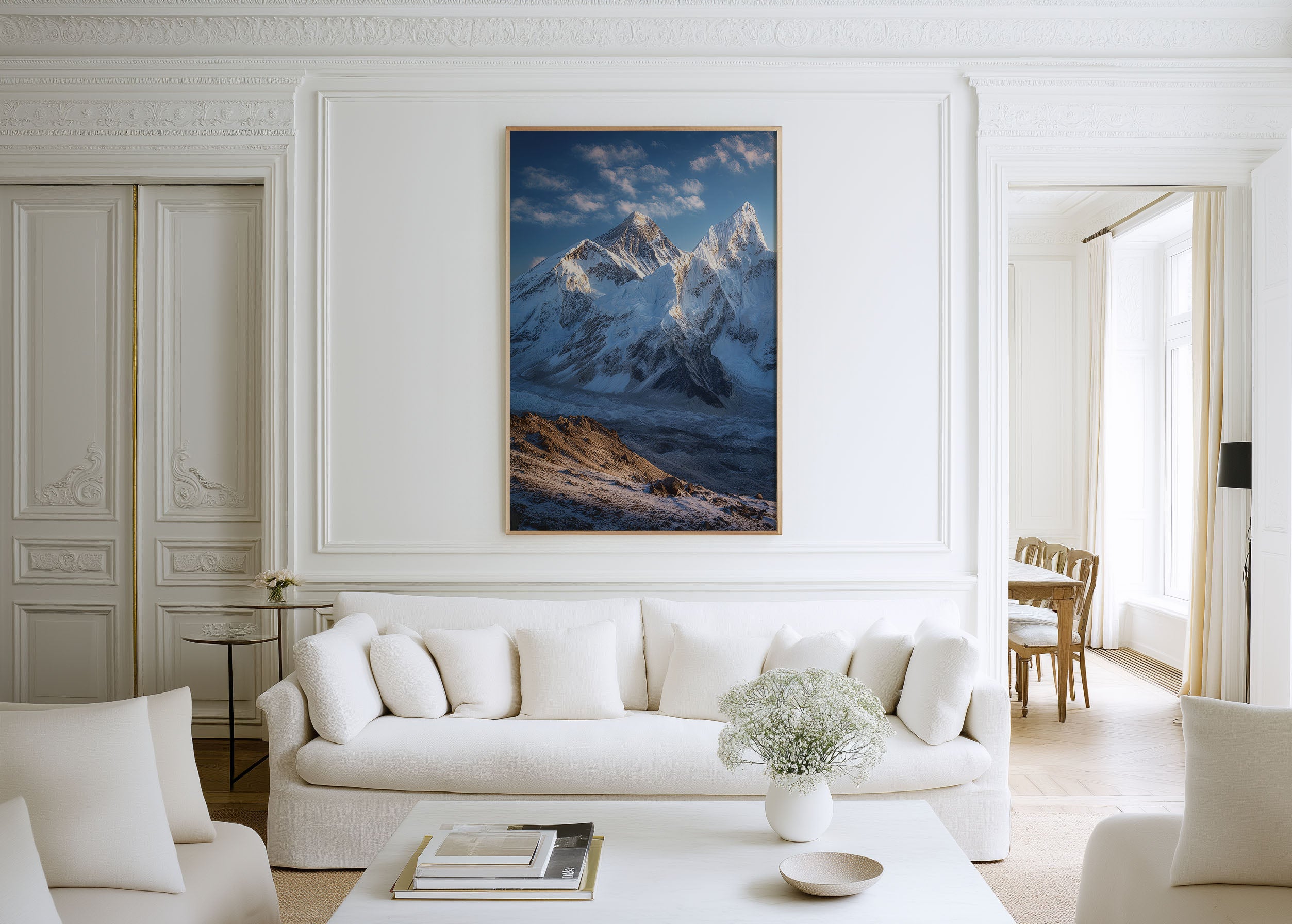 Everest and Nuptse from Kala Patthar Wall Art Print | Nepal Himalaya Khumbu Glacier Sunrise Photography | Everest Trek Poster | Mountain Adventure Home Decor