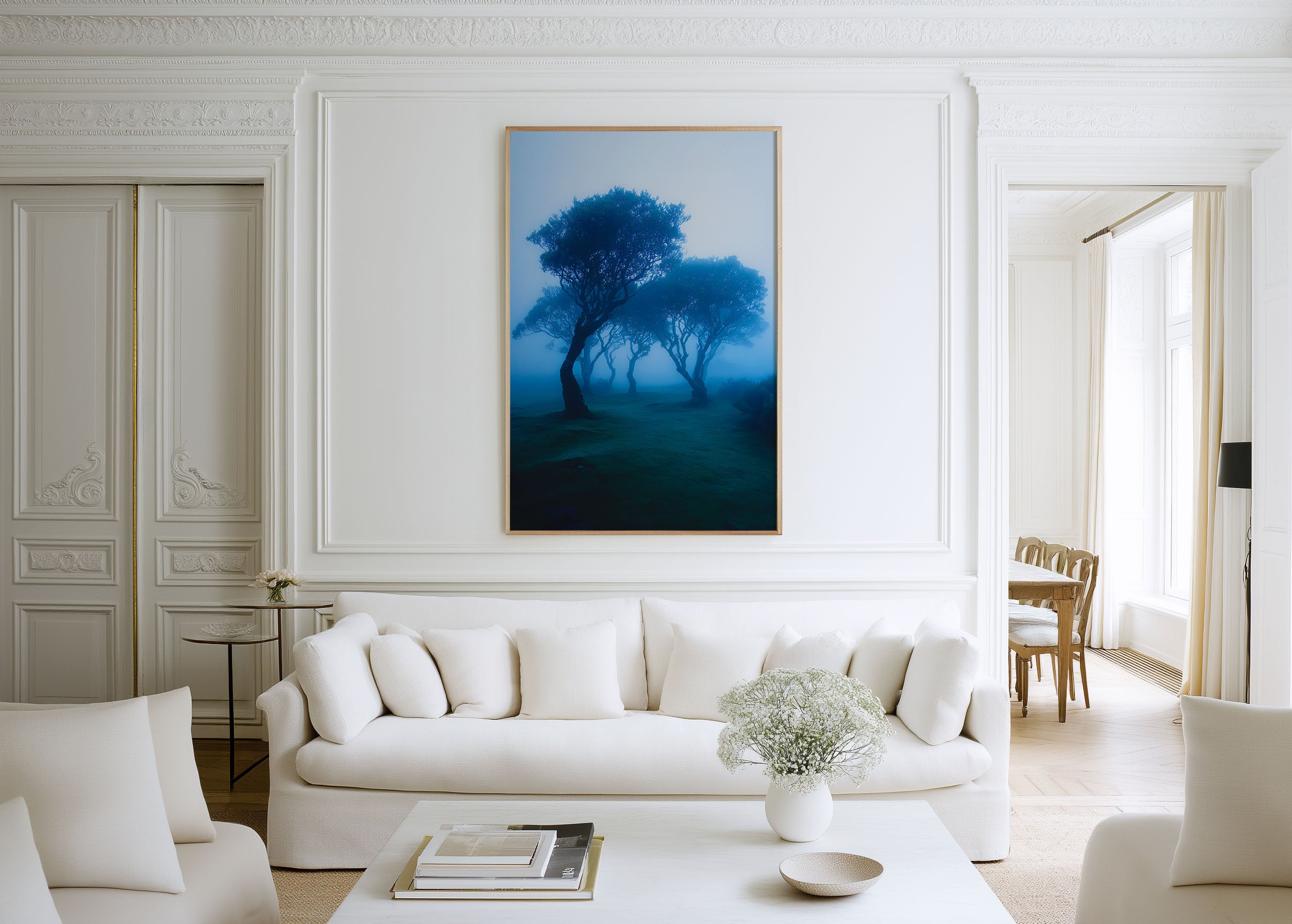 Fanal Forest Madeira Print | Mystical Foggy Forest Wall Art | Laurisilva Blue Mist Tree Landscape Photography Poster