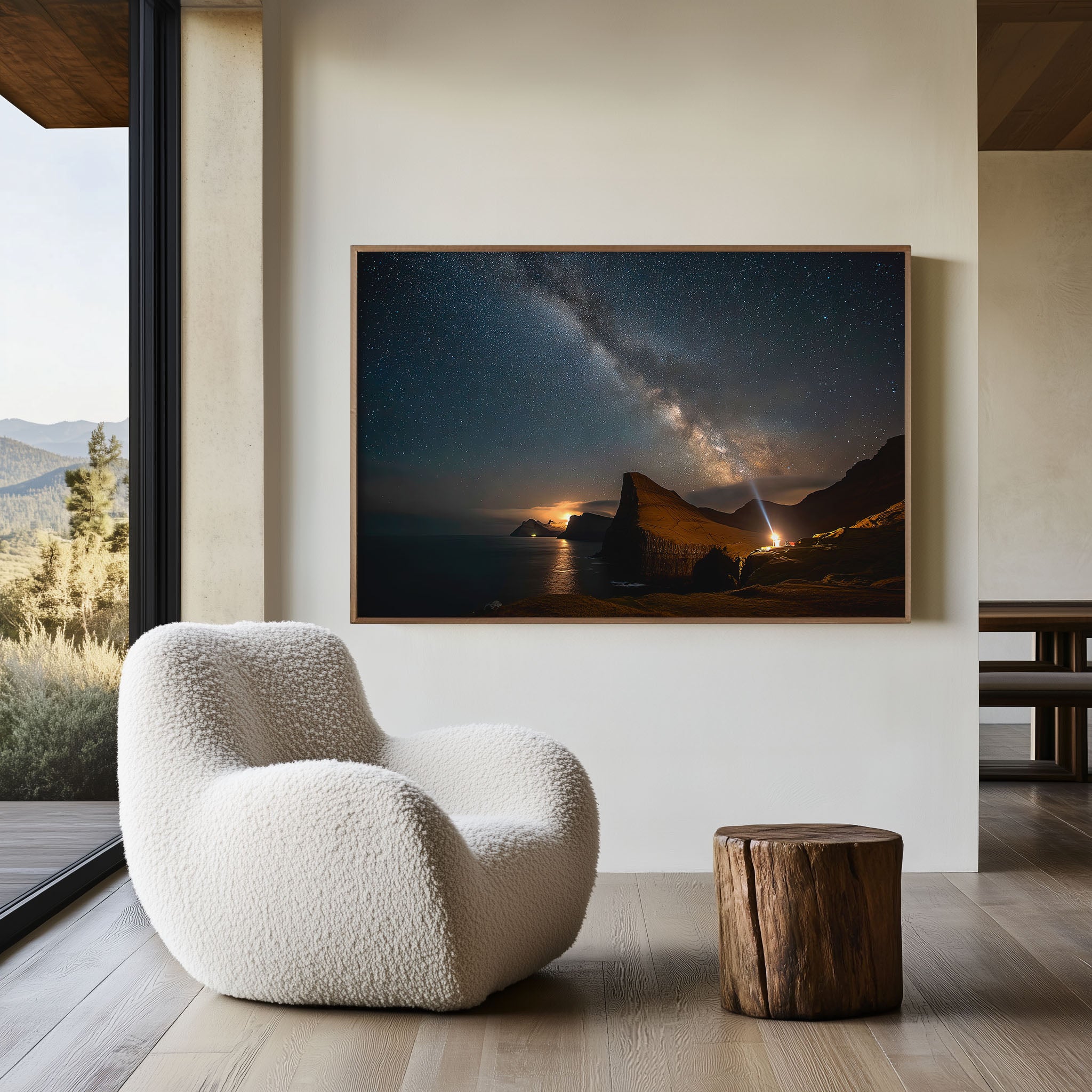 Milky Way Over Faroe Islands Cliffs – Nordic Night Wall Art