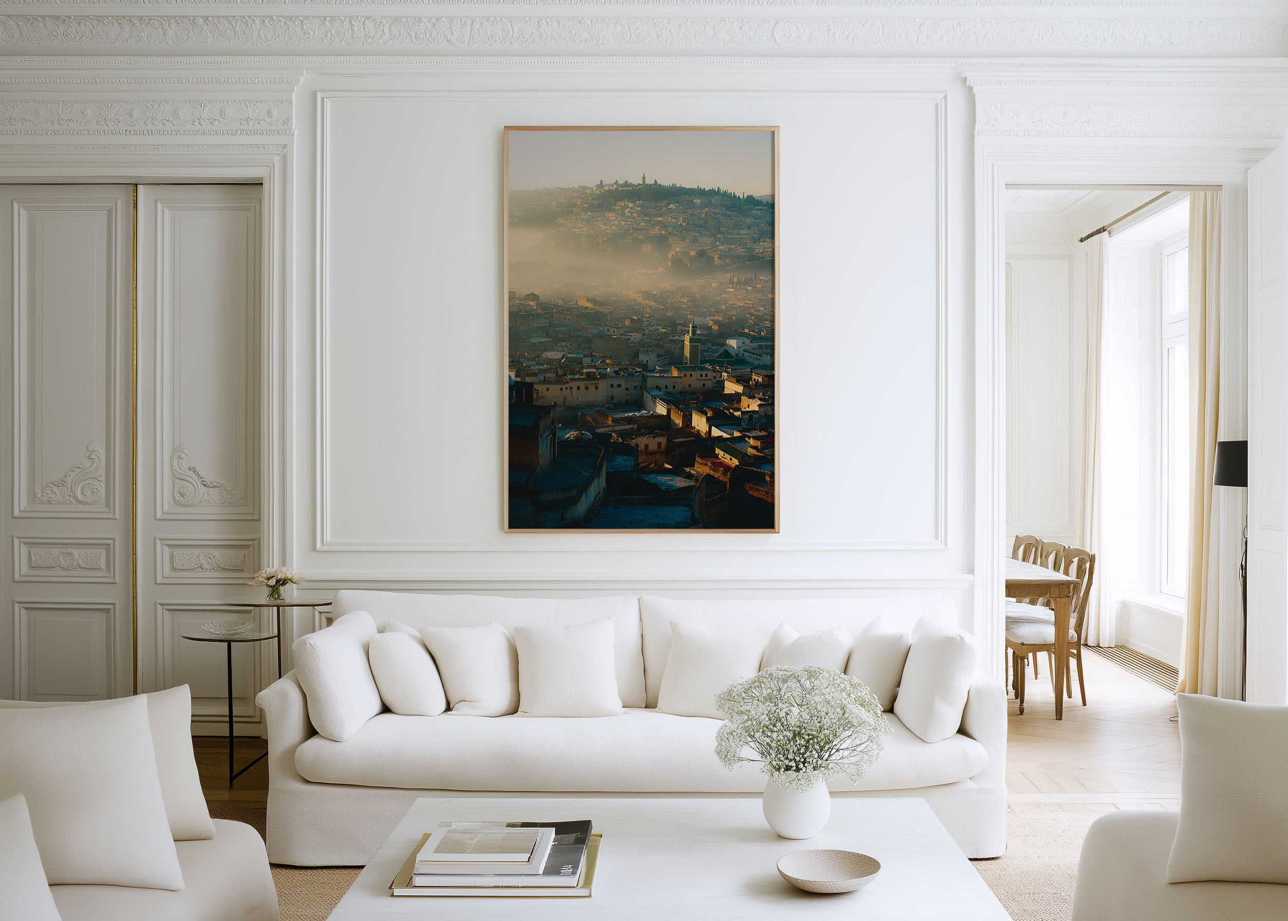 Fez Medina Wall Art Print | Morocco Ancient City Photography | Islamic Old Town Cityscape Poster | North Africa Travel Print | Moody Atmospheric Home Decor