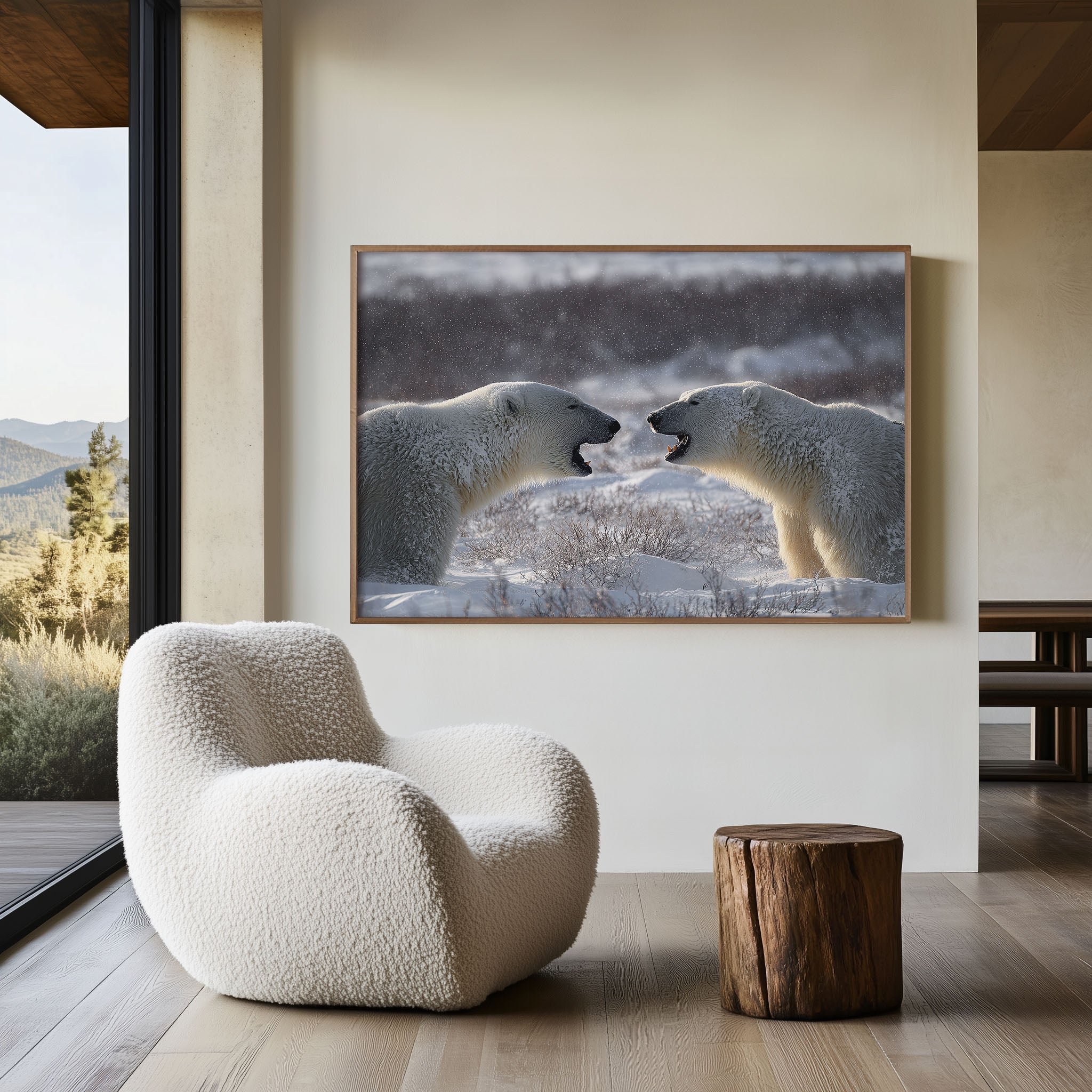 Fighting Polar Bears Wall Art – Arctic Wildlife Photography Print