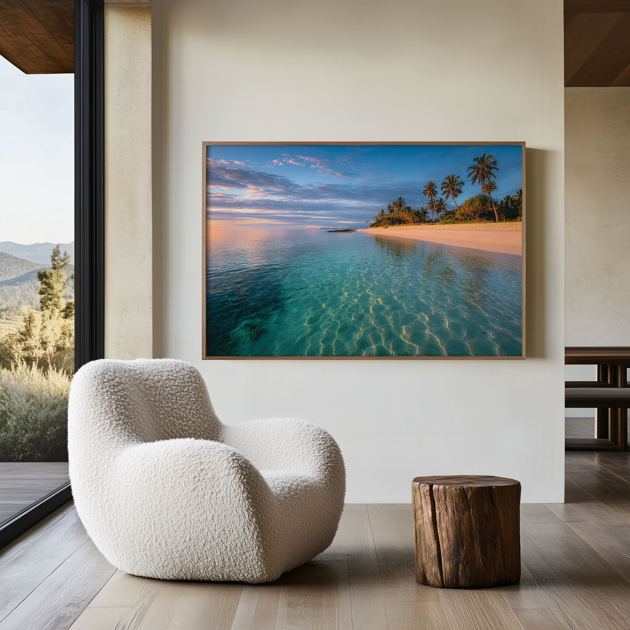 Fiji Coral Coast Wall Art – Tropical Beach Paradise Print, Turquoise Ocean Landscape Decor