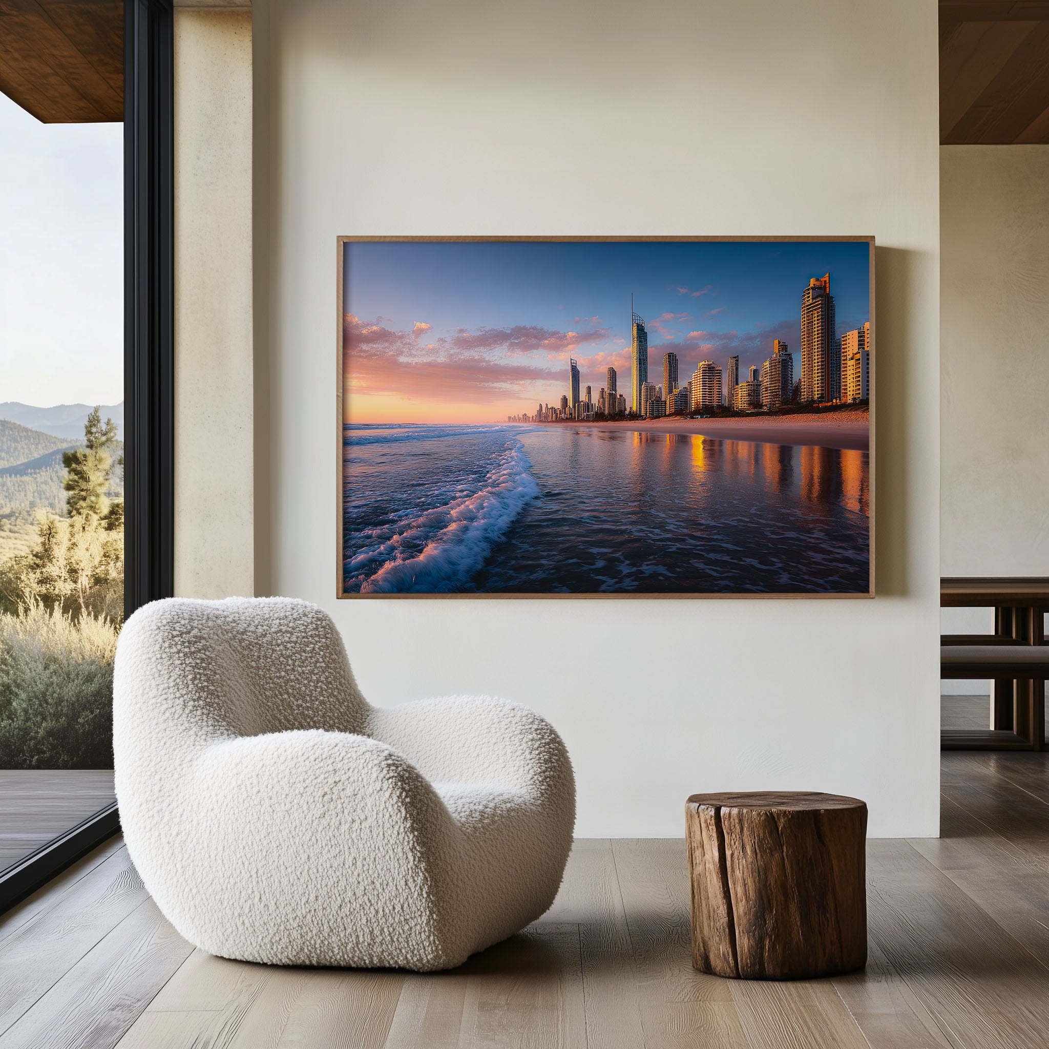 Gold Coast Skyline Wall Art Print | Sunset Beach Cityscape Photography