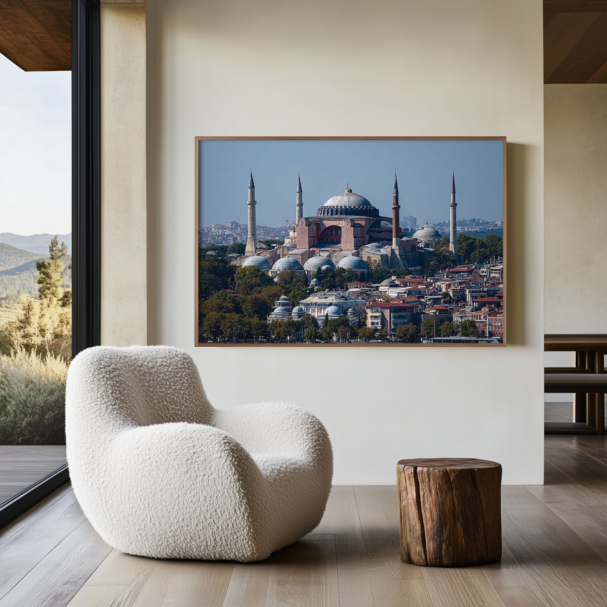 Hagia Sophia Istanbul Wall Art | Historic Istanbul Skyline Architecture Print