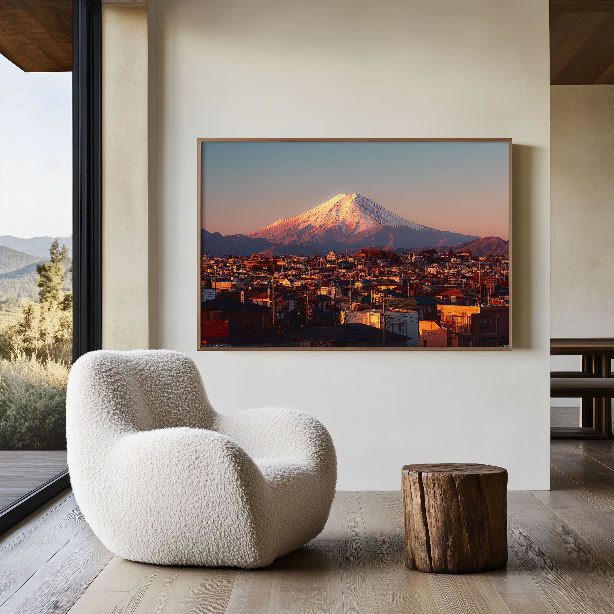 Mount Fuji Japan Wall Art | Fujiyoshida City View Japanese Landscape Print