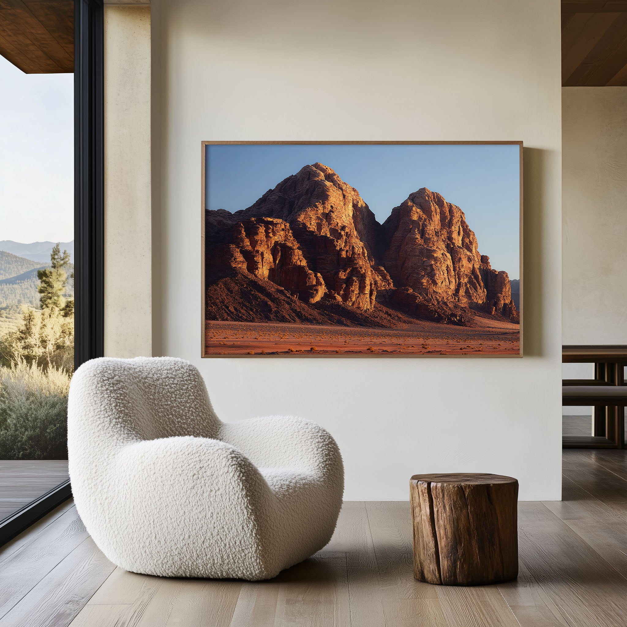 Wadi Rum Jordan Wall Art | Valley of the Moon Desert Landscape Print