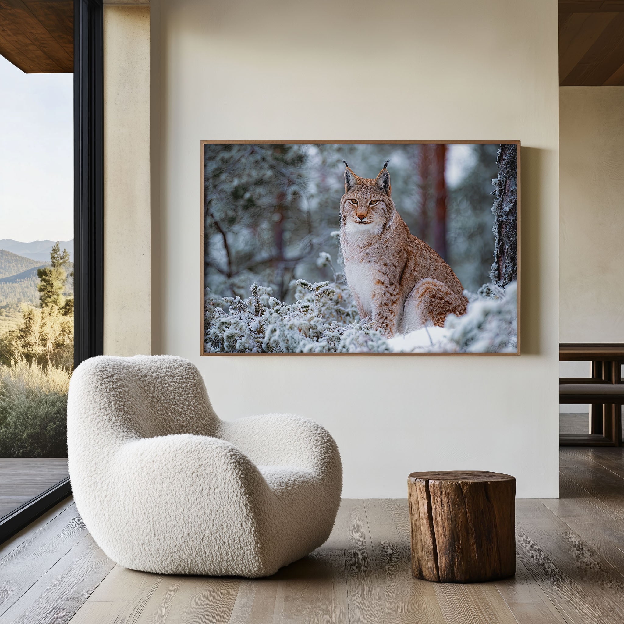 Finnish Lynx Wall Art – Snow Forest Wildlife Print