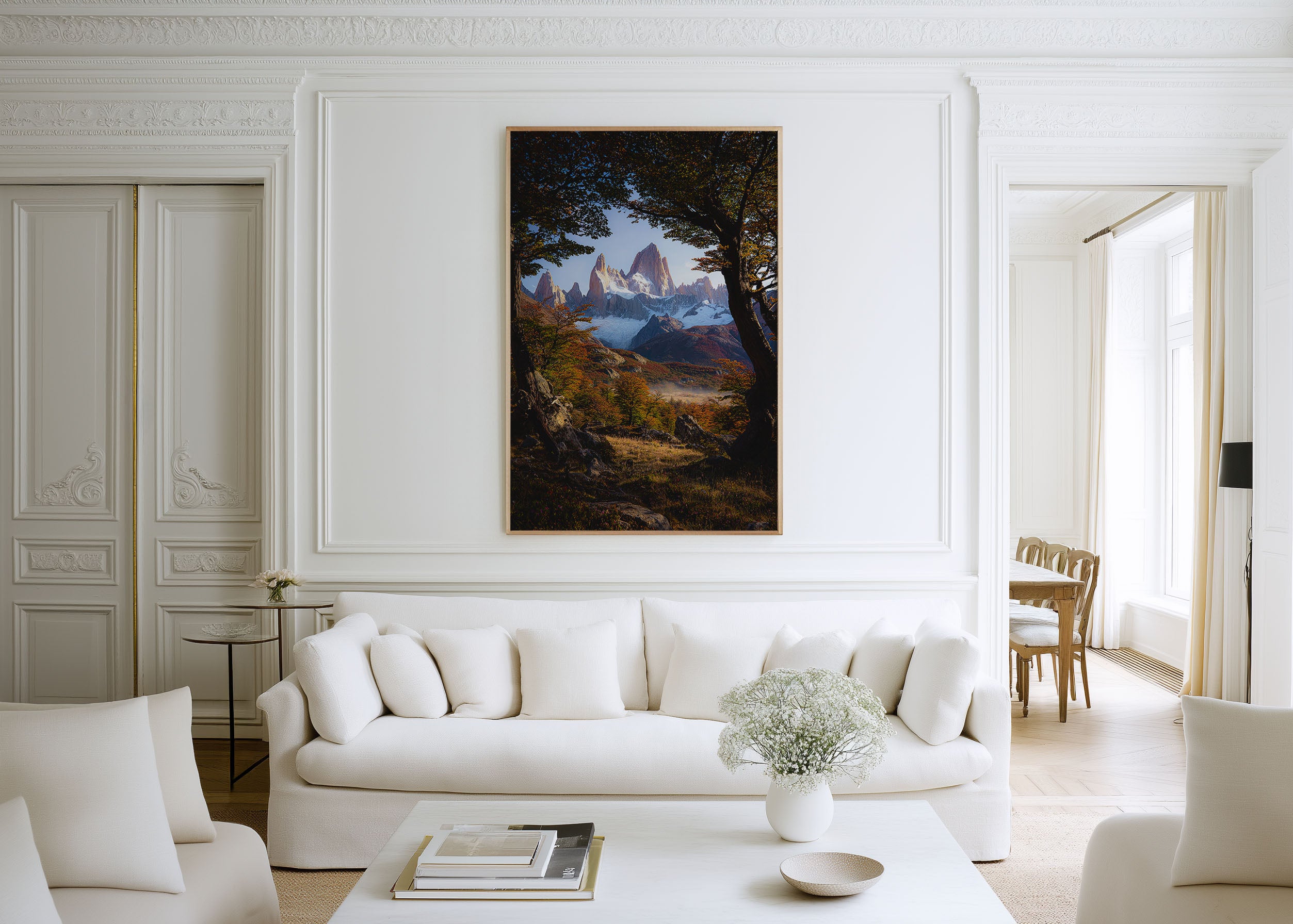 Mount Fitz Roy Autumn Forest Frame Wall Art Print | Patagonia Argentina Photography | El Chaltén Lenga Beech Wilderness Poster