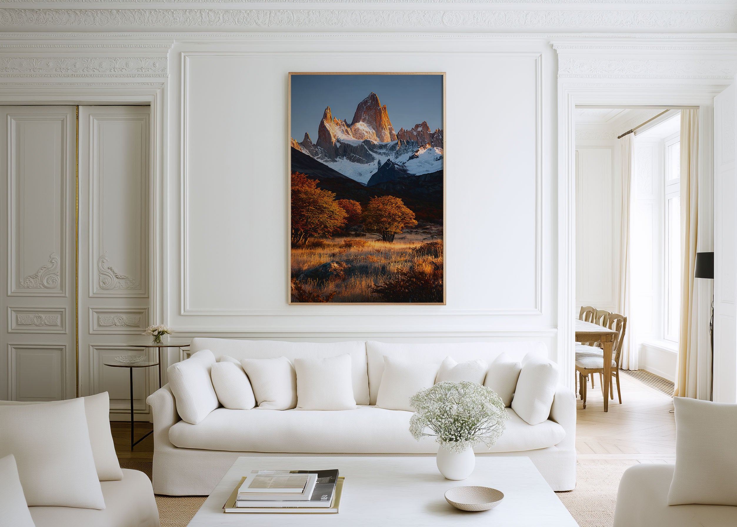 Fitz Roy Golden Hour Print | Patagonia Autumn Wall Art | Argentina Mountain Sunrise | Travel Photography Poster