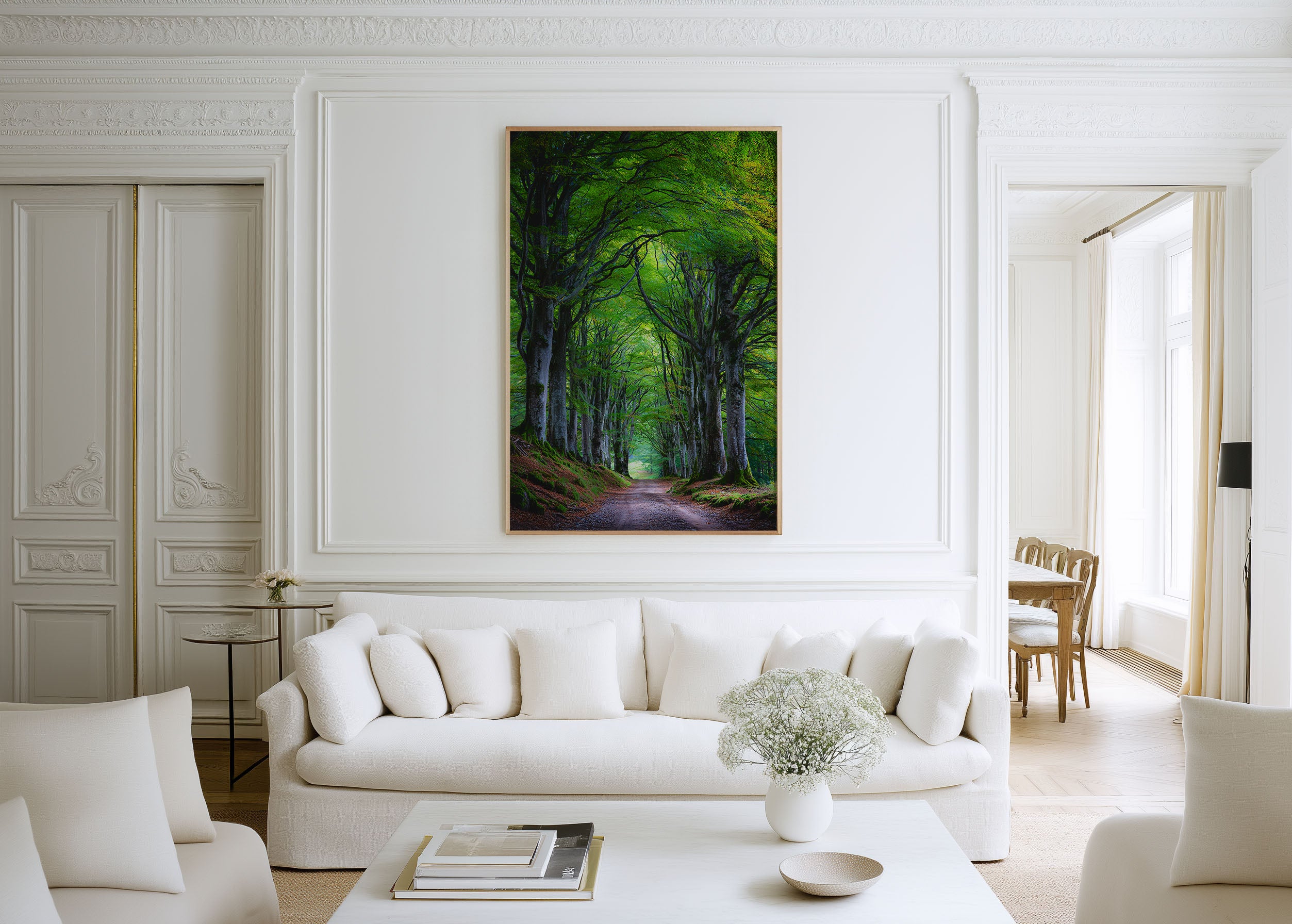 Beech Tree Avenue Forest Lane Wall Art Print | Ireland Scotland Green Woodland Photography | Enchanted Tree Tunnel Poster