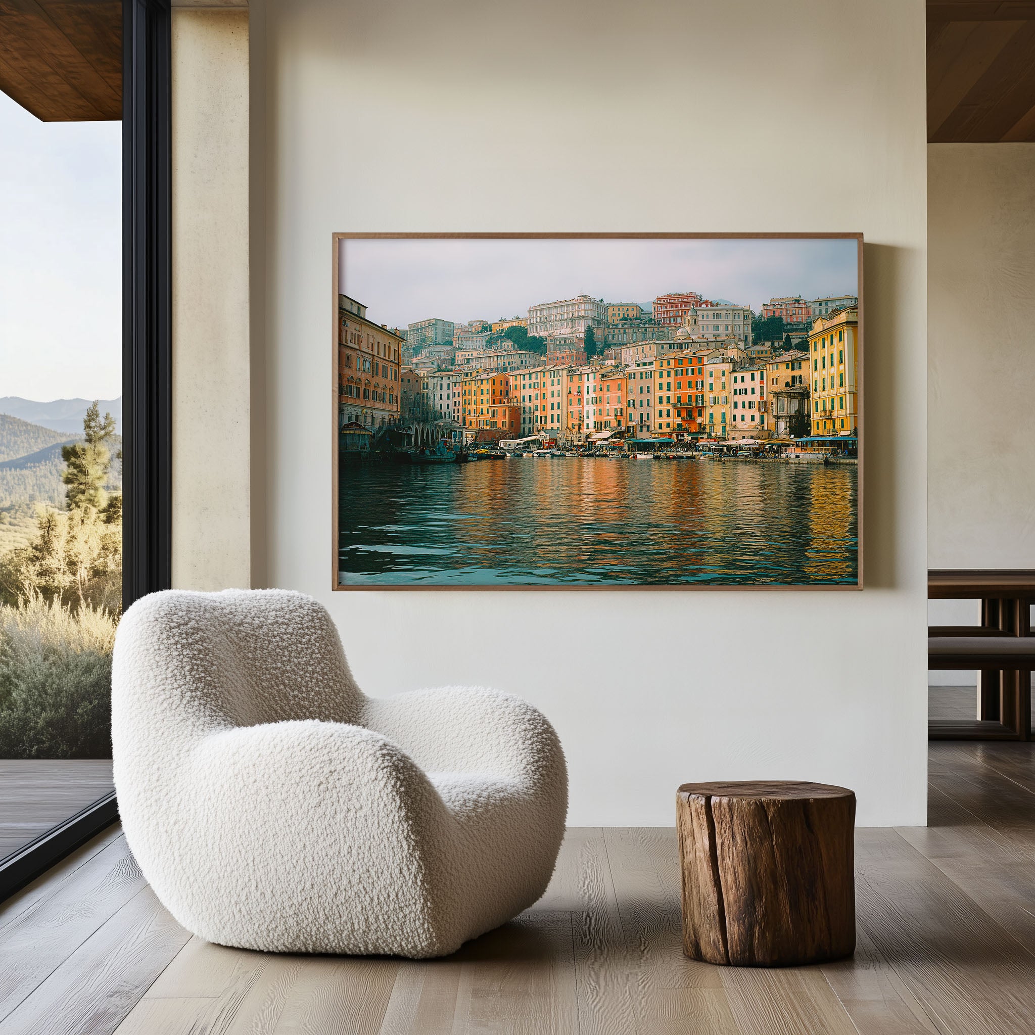 Genoa Old Harbor Wall Art – Liguria Italy Colorful Waterfront City