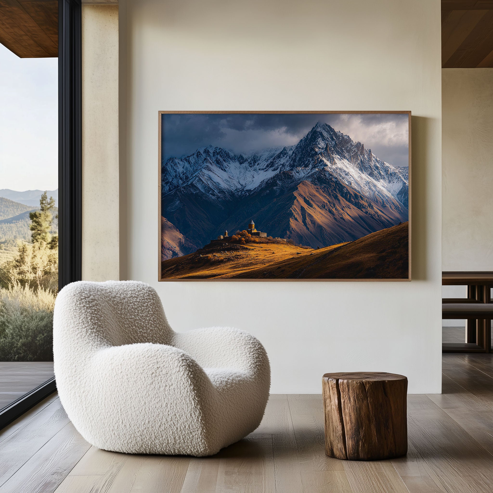 Gergeti Trinity Church Wall Art | Kazbegi Georgia Mountain Print