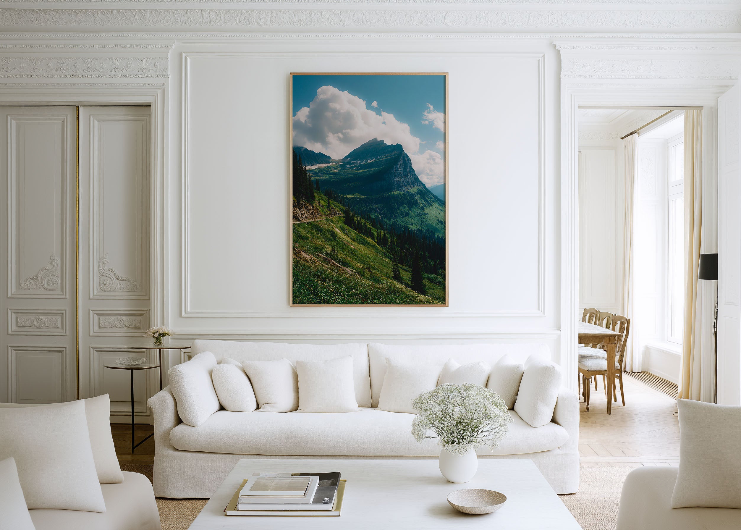 Glacier National Park Mountain Wall Art Print | Scenic Nature Canvas