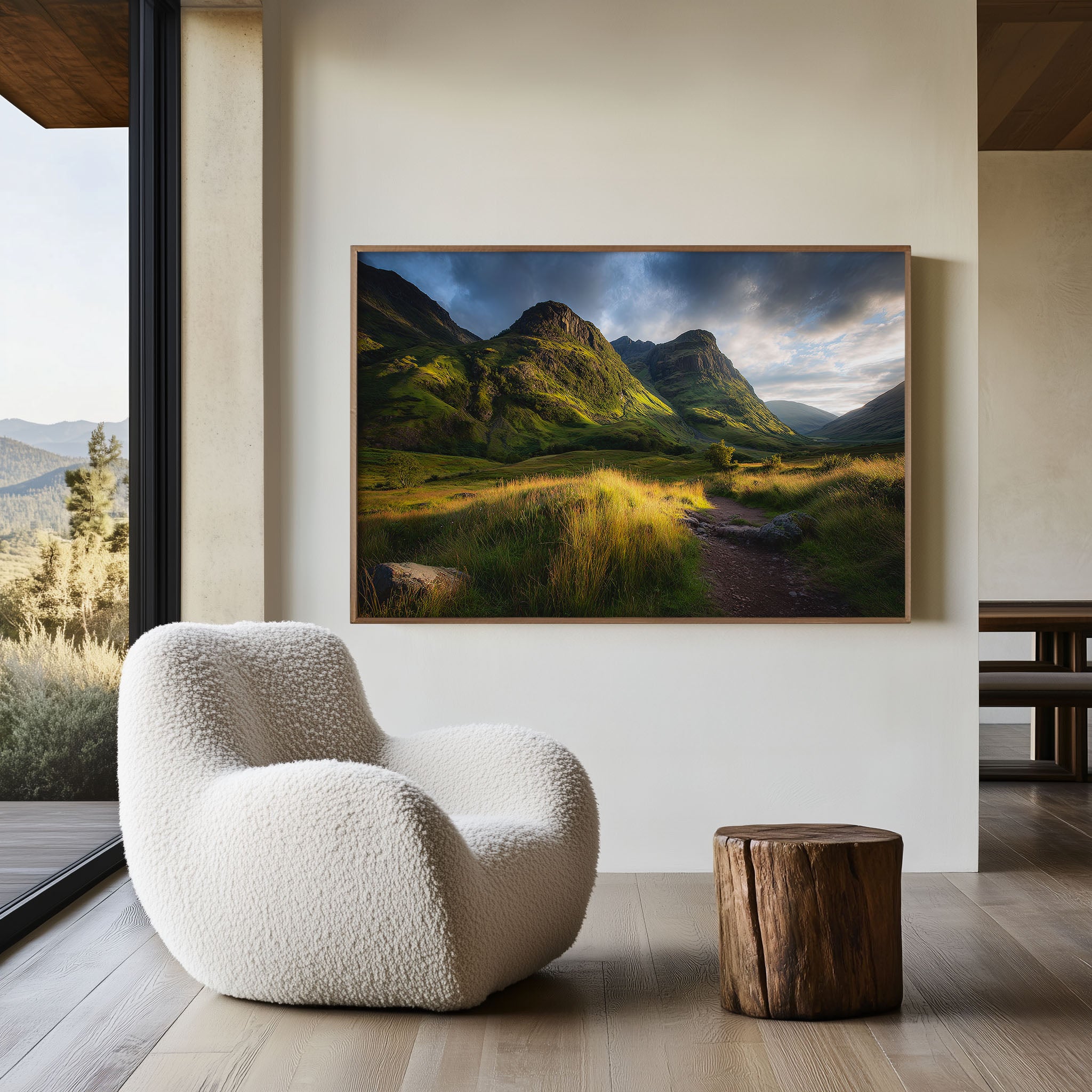 Glencoe Valley Scotland Wall Art Print – Highland Mountain Landscape Canvas