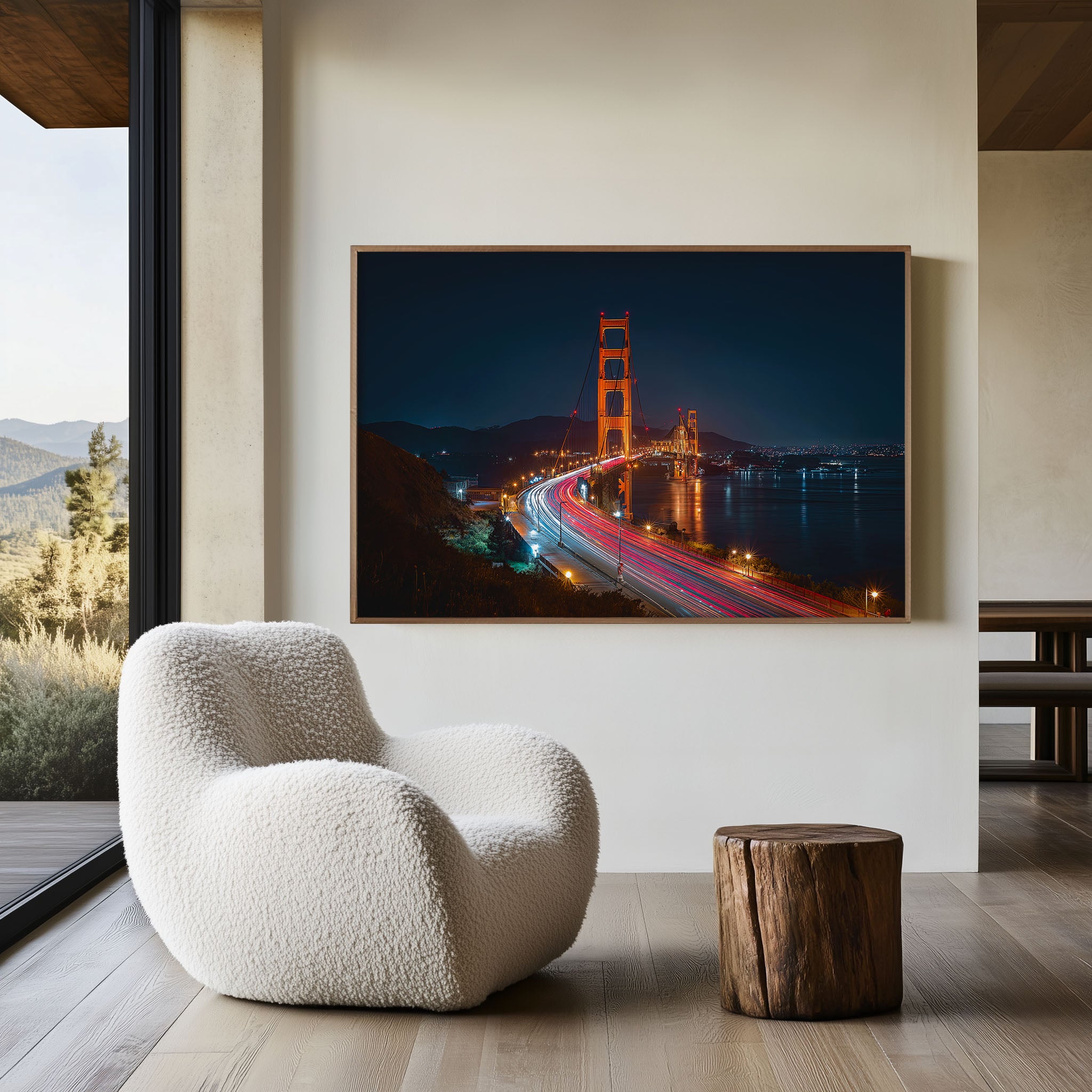 Golden Gate Bridge Night Wall Art Print, San Francisco