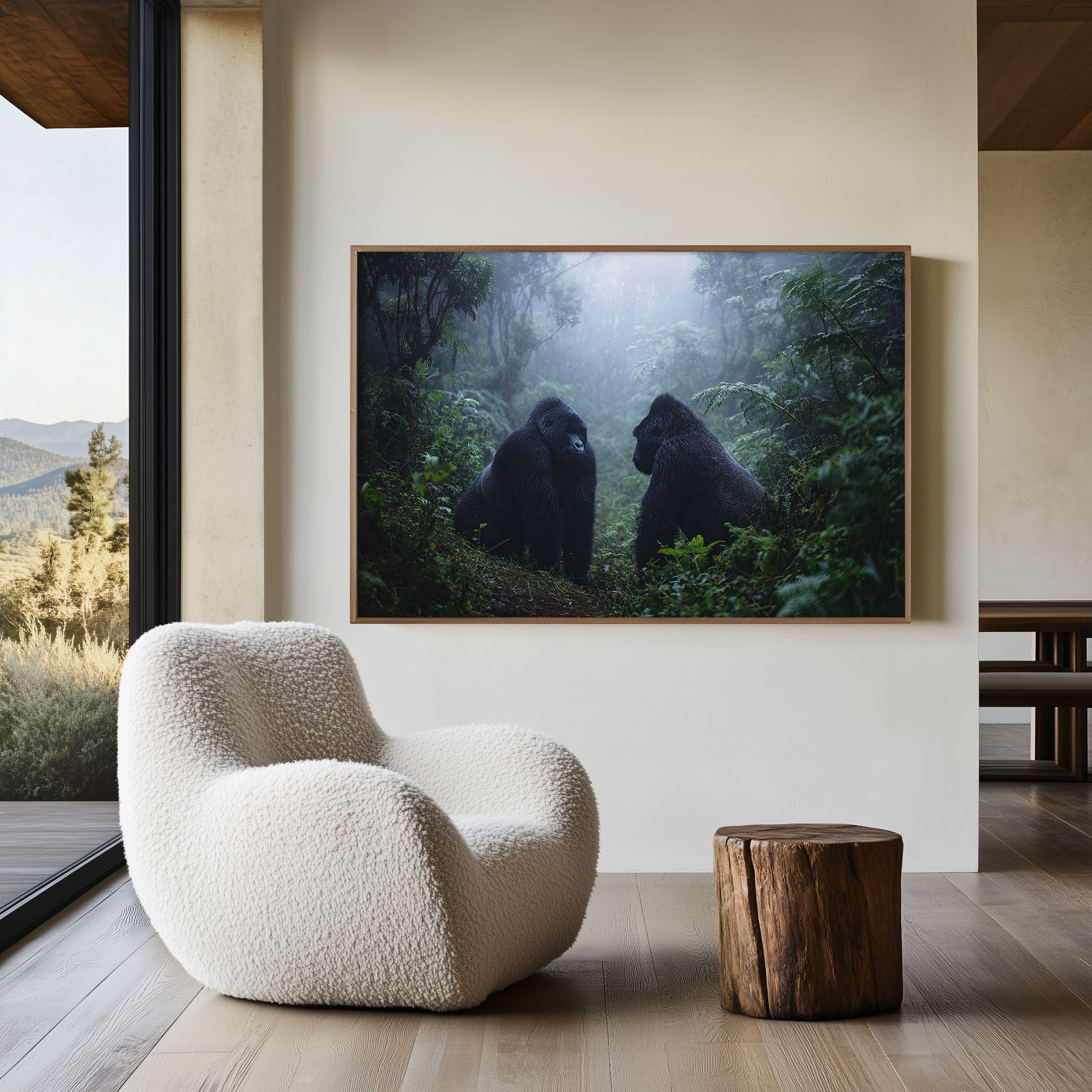 Guardians of the Mist – Mountain Gorillas Rainforest Wall Art Print
